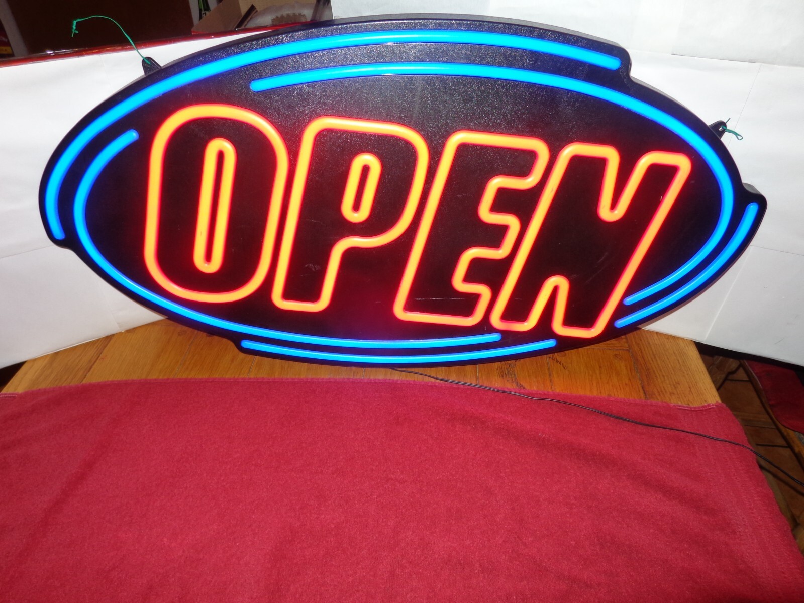 35 x 18 x 1 3/4 in SUPER BRIGHT OPEN SIGN VARIABLE SPEED FLASHING OPTION L 199