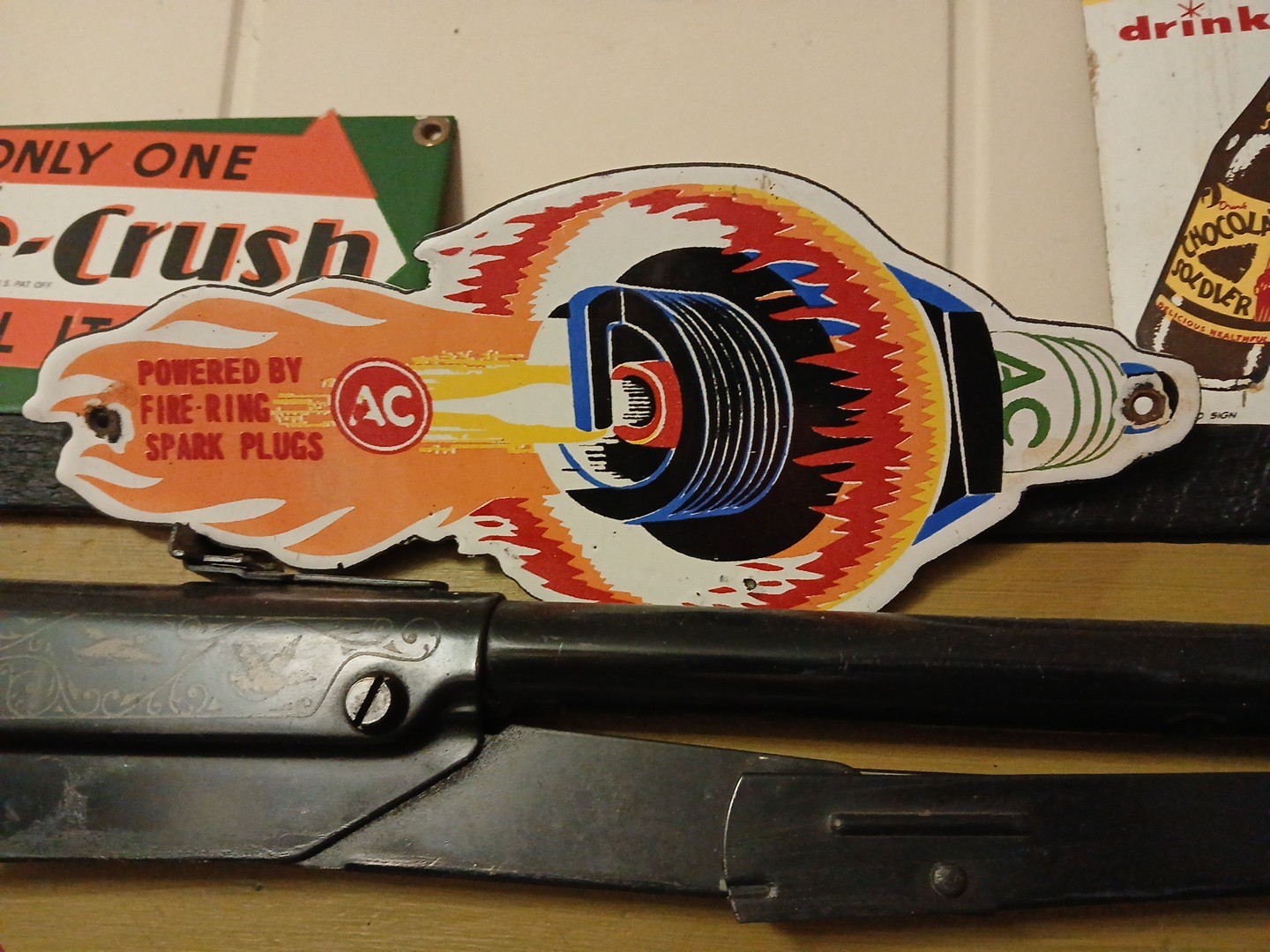 Vintage Rare Spark Plug Sign – AC Service Station Gas Oil Porcelain Metal Sign