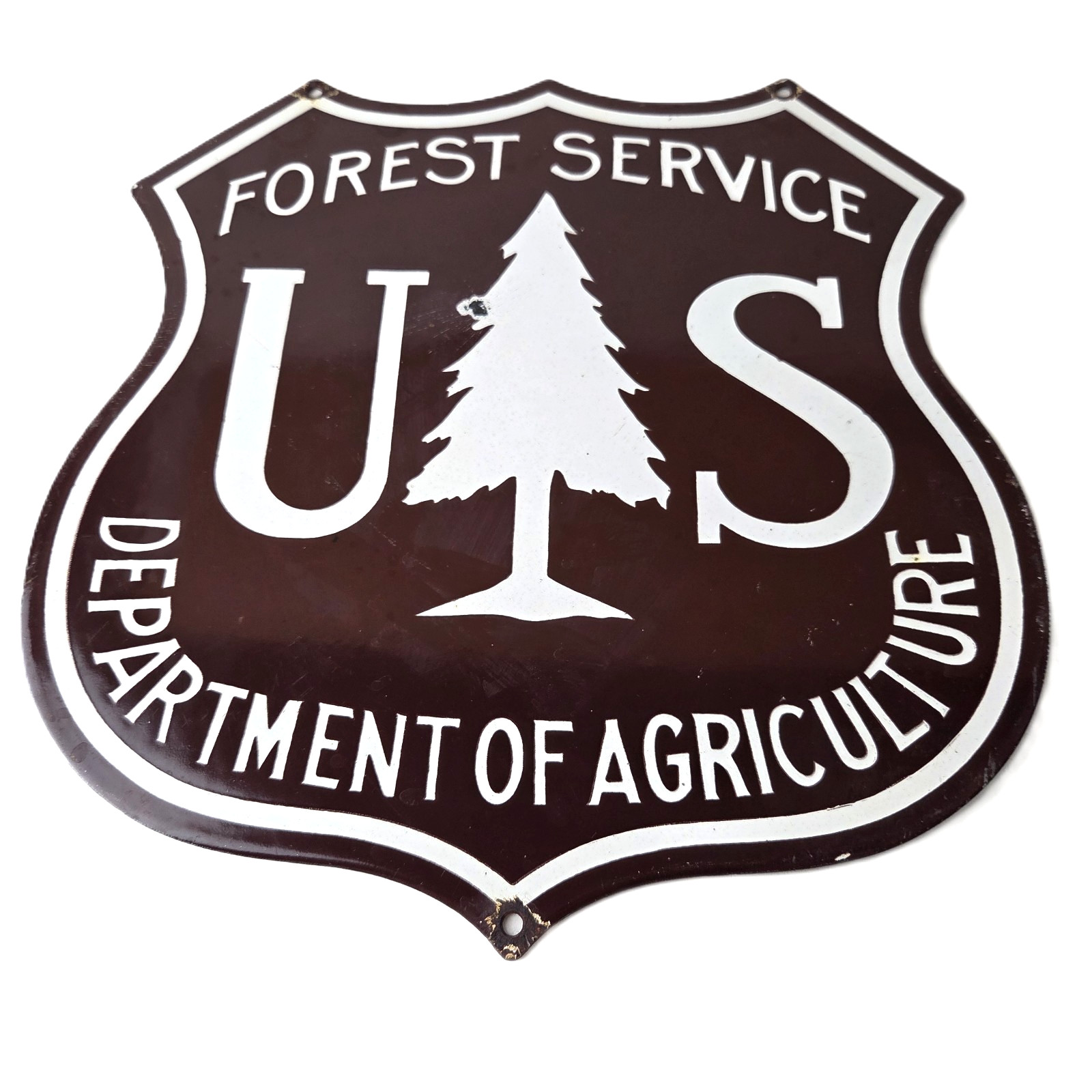 Vintage Forest Service Sign – Agricultural National Park Porcelain Gas Pump Sign