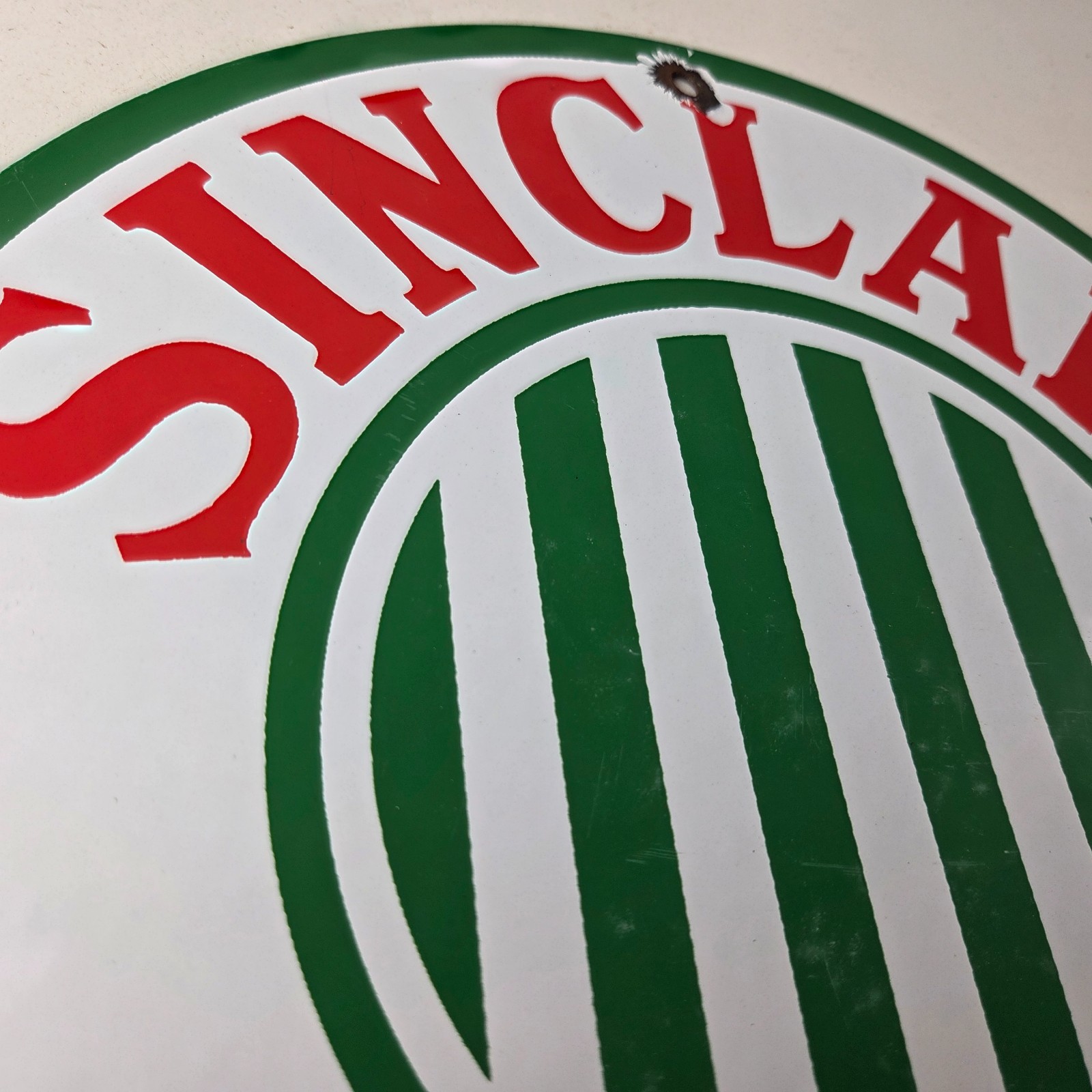 Vintage Sinclair Gasoline Porcelain – Service Station Gas Pump Plate Sign