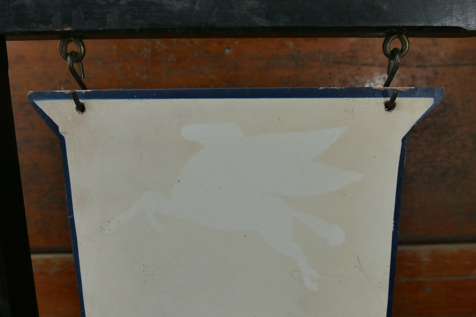 RARE Vintage Original MobilOil Mobil Tavern Products Wood Sign w/ Stand Display