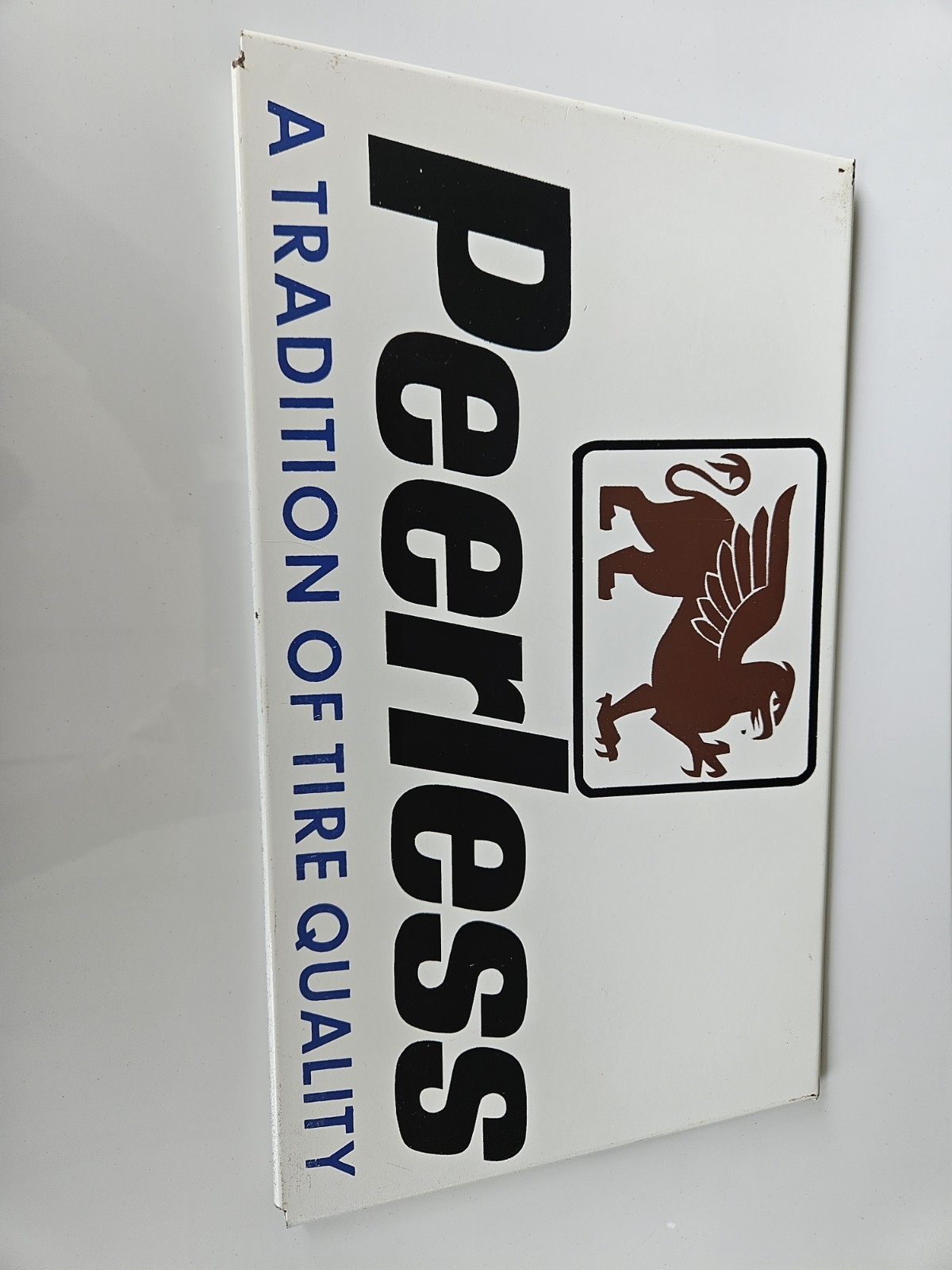 Vintage Peerless Tires Display Rack Sign Metal Gas Station Car Repair Shop