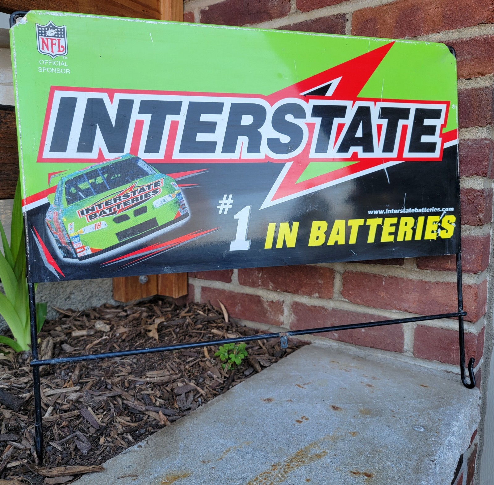 Interstate Batteries Metal Rack Topper Sign Gas Oil Advertising Garage Mancave