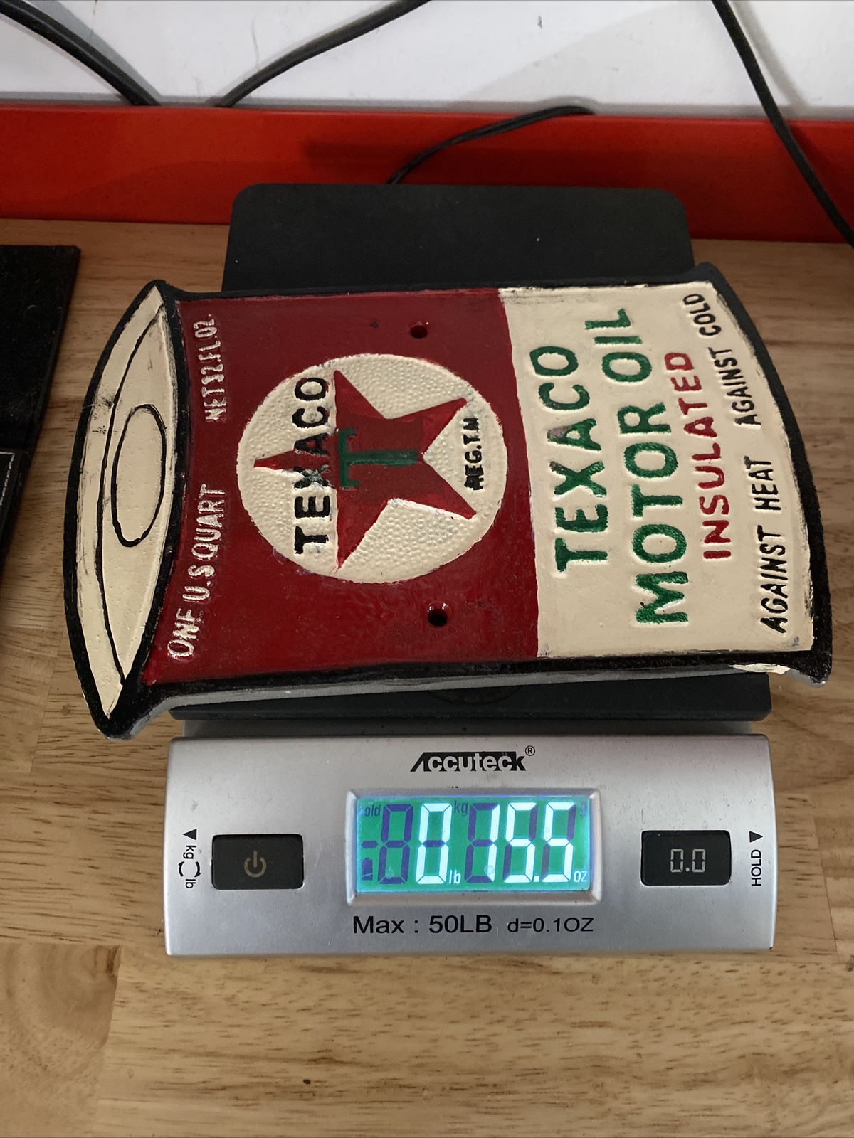Texaco Oil Sign Plaque Coal Collector Man Cave Gas Advertisement 1/4 inch METAL