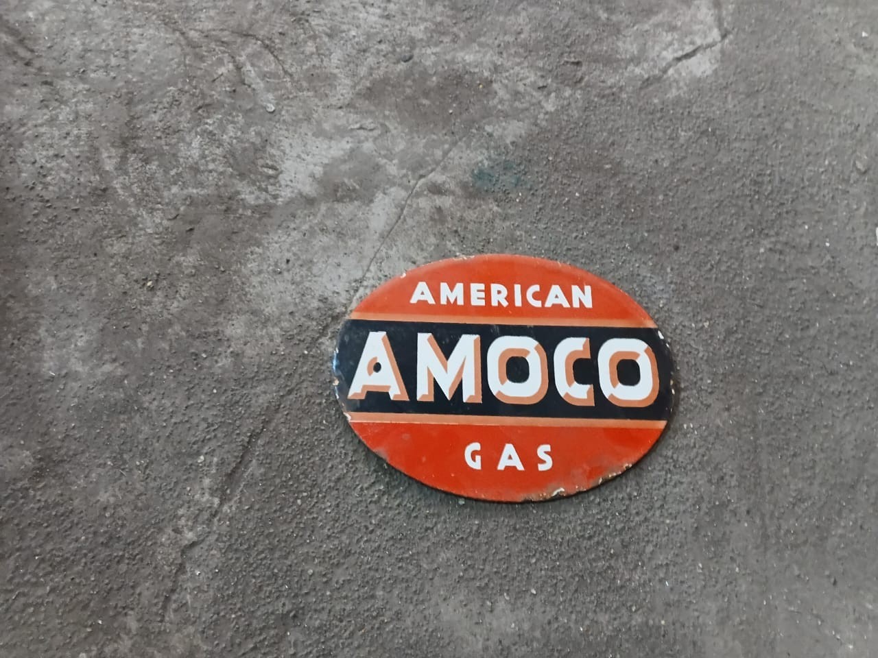 PORCELIAN AMOCO ENAMEL SIGN SIZE 8X5 INCHES