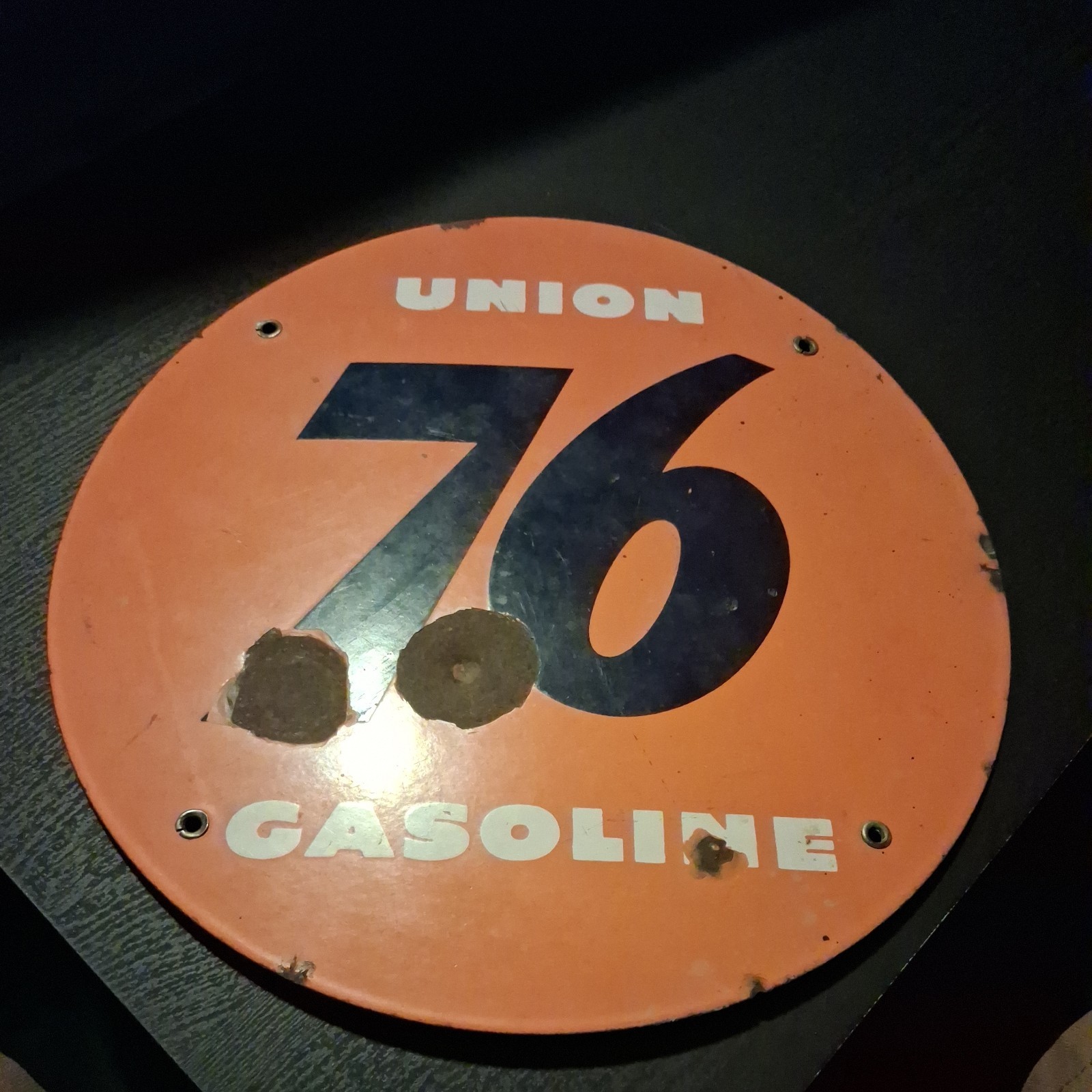 VINTAGE UNION 76 GASOLINE Metal SIGN GAS STATION PUMP PLATE MOTOR OIL AUTO