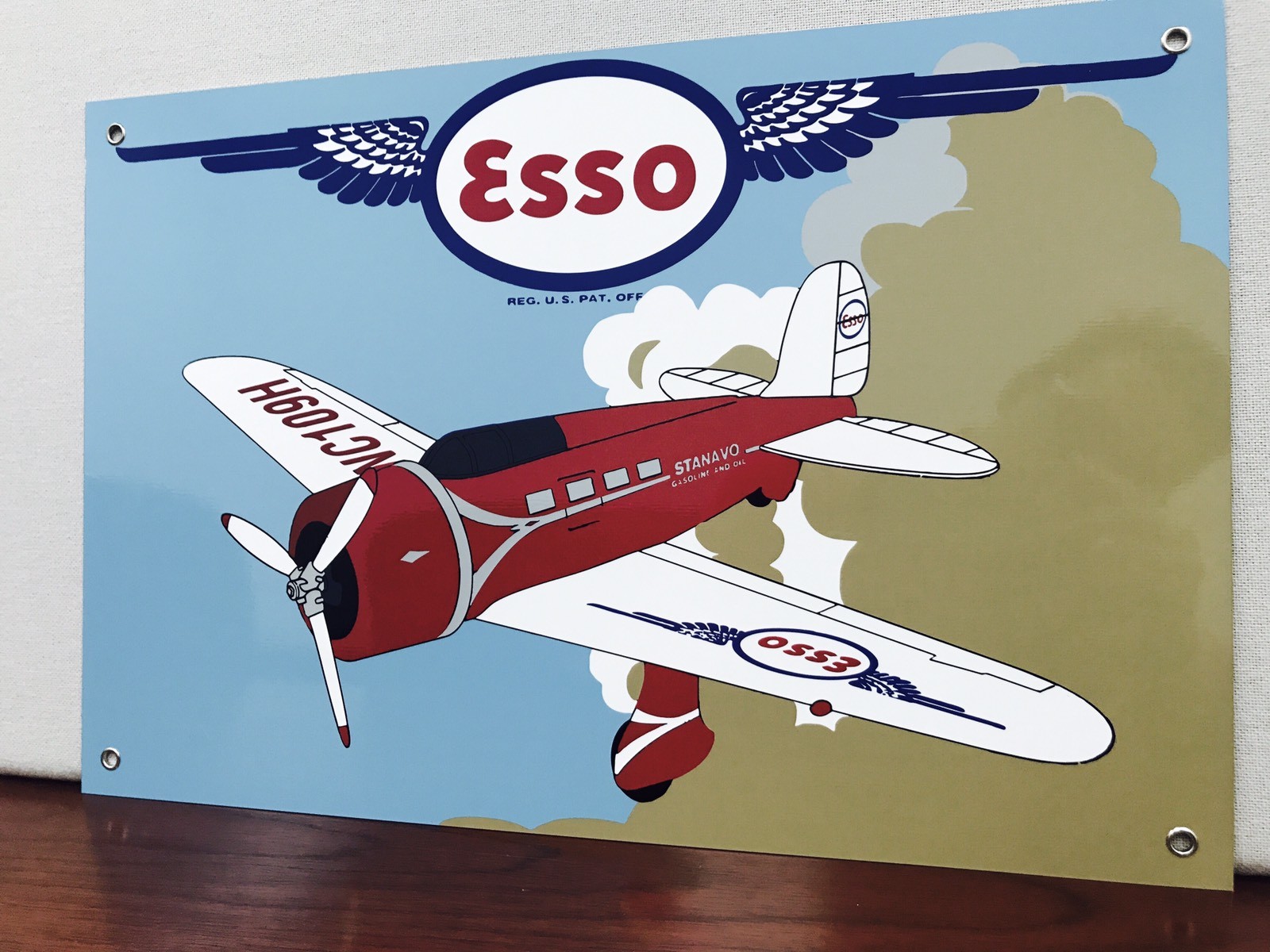Esso Exxon Aviation Oil Gasoline Racing Gas vintage Style sign 18×12