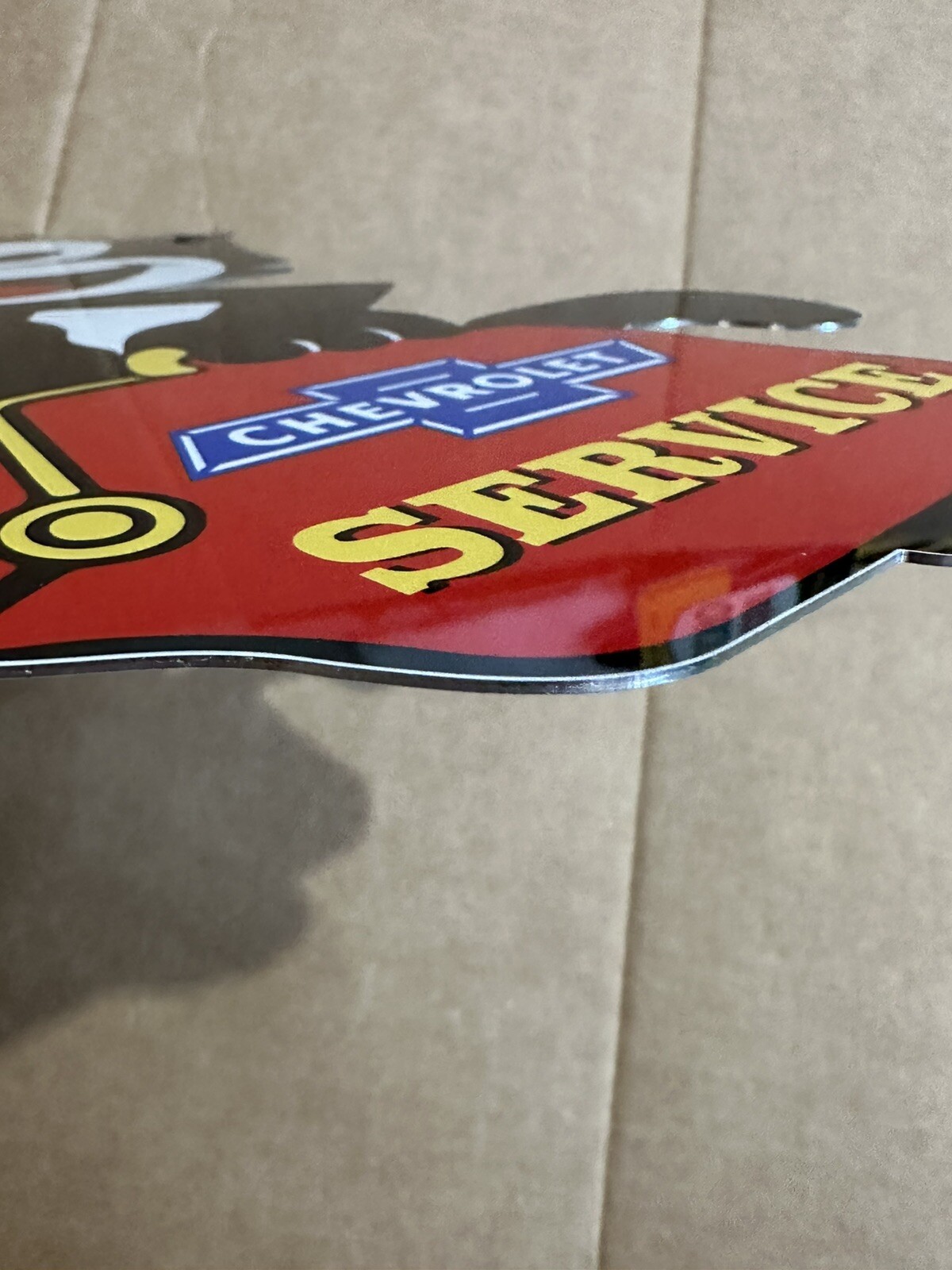 Vintage Style Felix Chevy Service Chevrolet Die Cut 17” Aluminum Garage Sign
