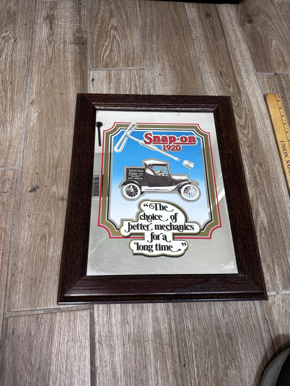 Vintage Snap-On Tools Framed Mirror 1920 Model T Ford Truck 19.5”x 15.5” Sign