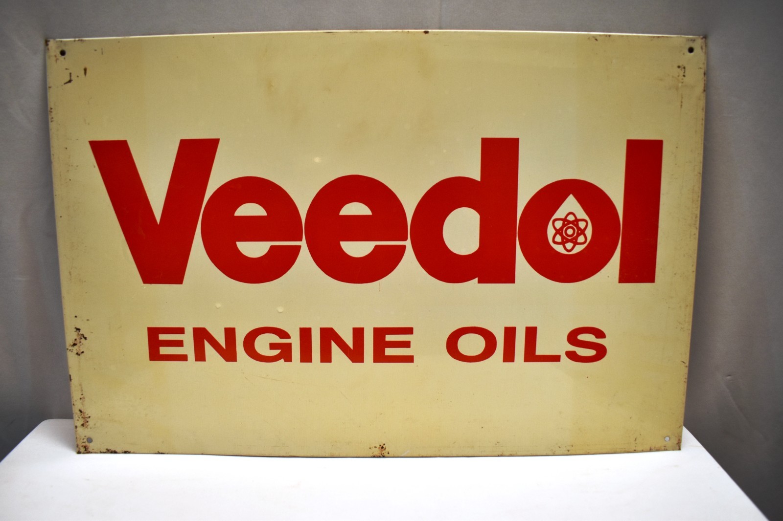 Vintage Indian Veedol Engine Oil Tin Sign Garage Decor Petroliana 15×10 Rare “R5