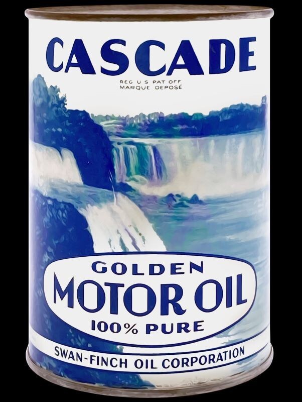 Swan-Finch Cascade Golden Motor Oil DIECUT NEW 28″ Tall Sign USA STEEL 6 lbs.