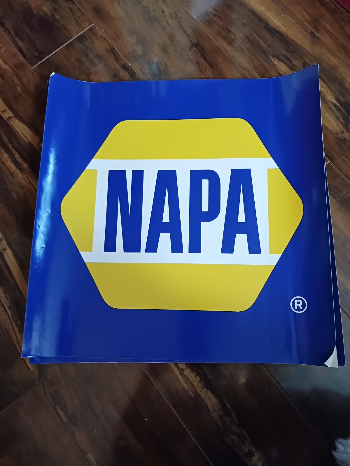 Vintage Old Stock NAPA Auto Parts Store Window Sign Decal Sticker Advertising 16