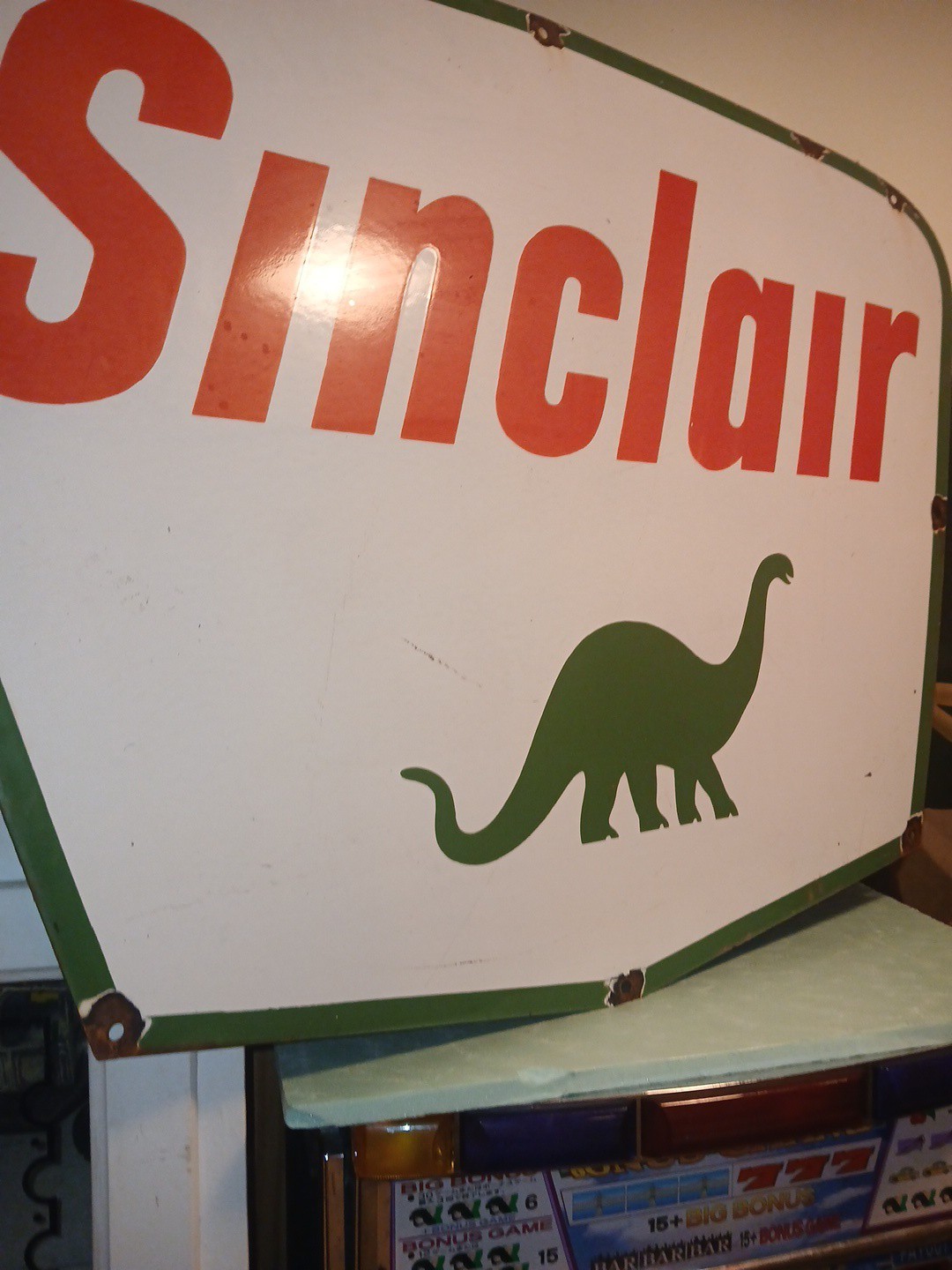 VINTAGE LARGE SINCLAIR PORCELAIN SIGN GASOLINE MOTOR OIL SERVICE PUMP PETROLIANA