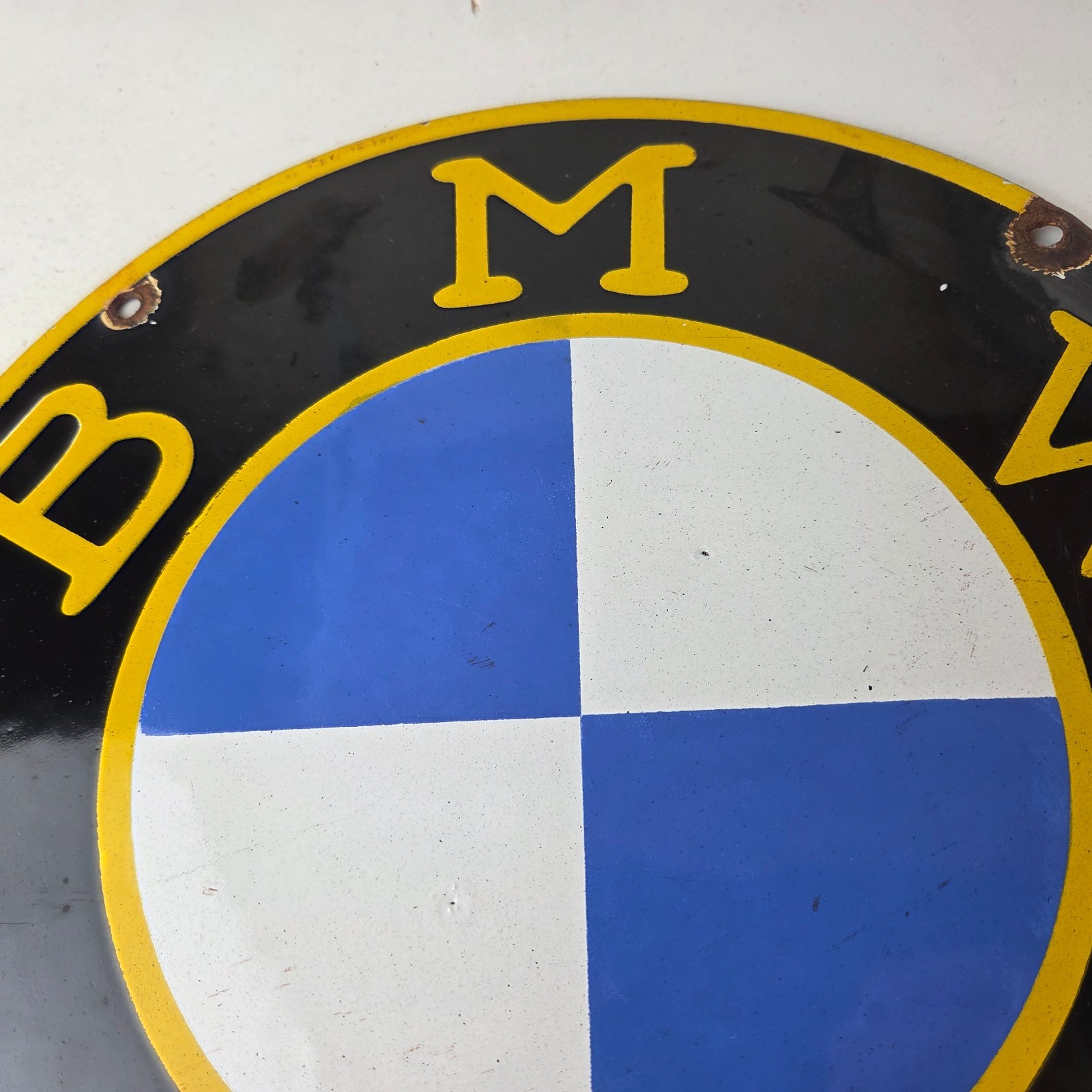 Vintage BMW Sign – Porcelain Gas Pump Sales Dealership Service Auto Sign