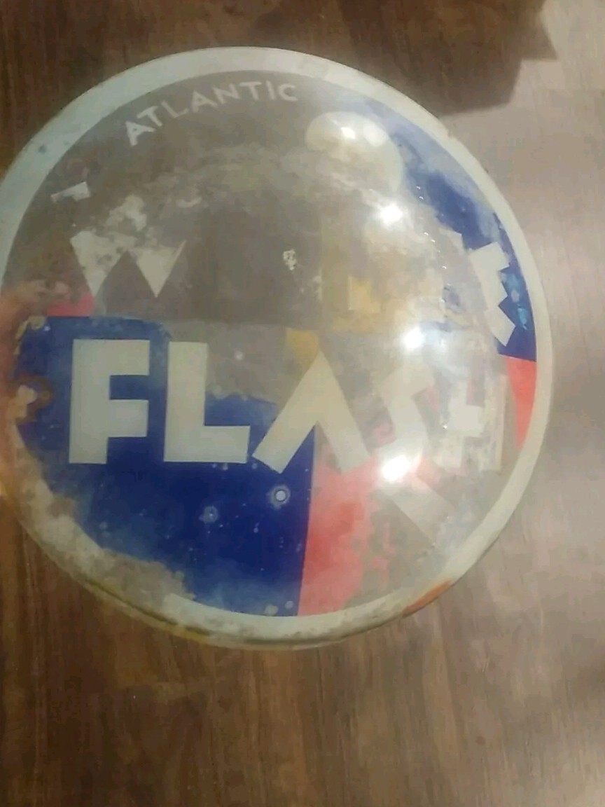 Antique 17″ Glass Globe Sign Gas Station Pump Advertising WHITE FLASH