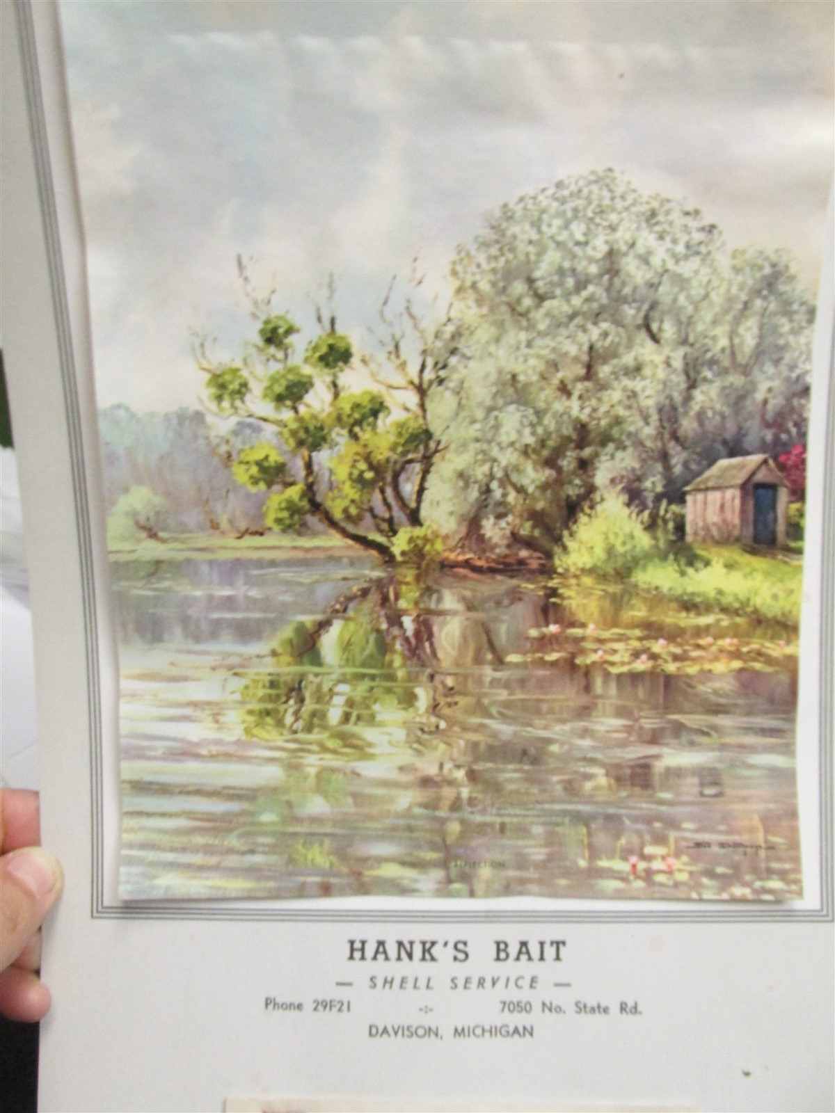Davison, Mich. Hank’s Bait Shell Service FIRESTONE Tires 1956 Calendar AWESOME!