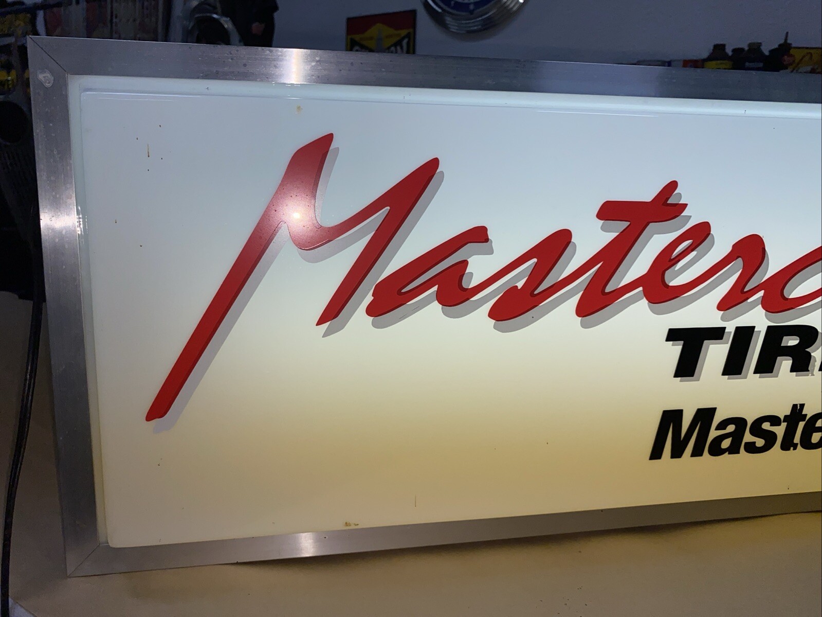 Mastercraft Tires 3’ Ft Double Sided Dealer Sign Lighted Nice. Check It Out