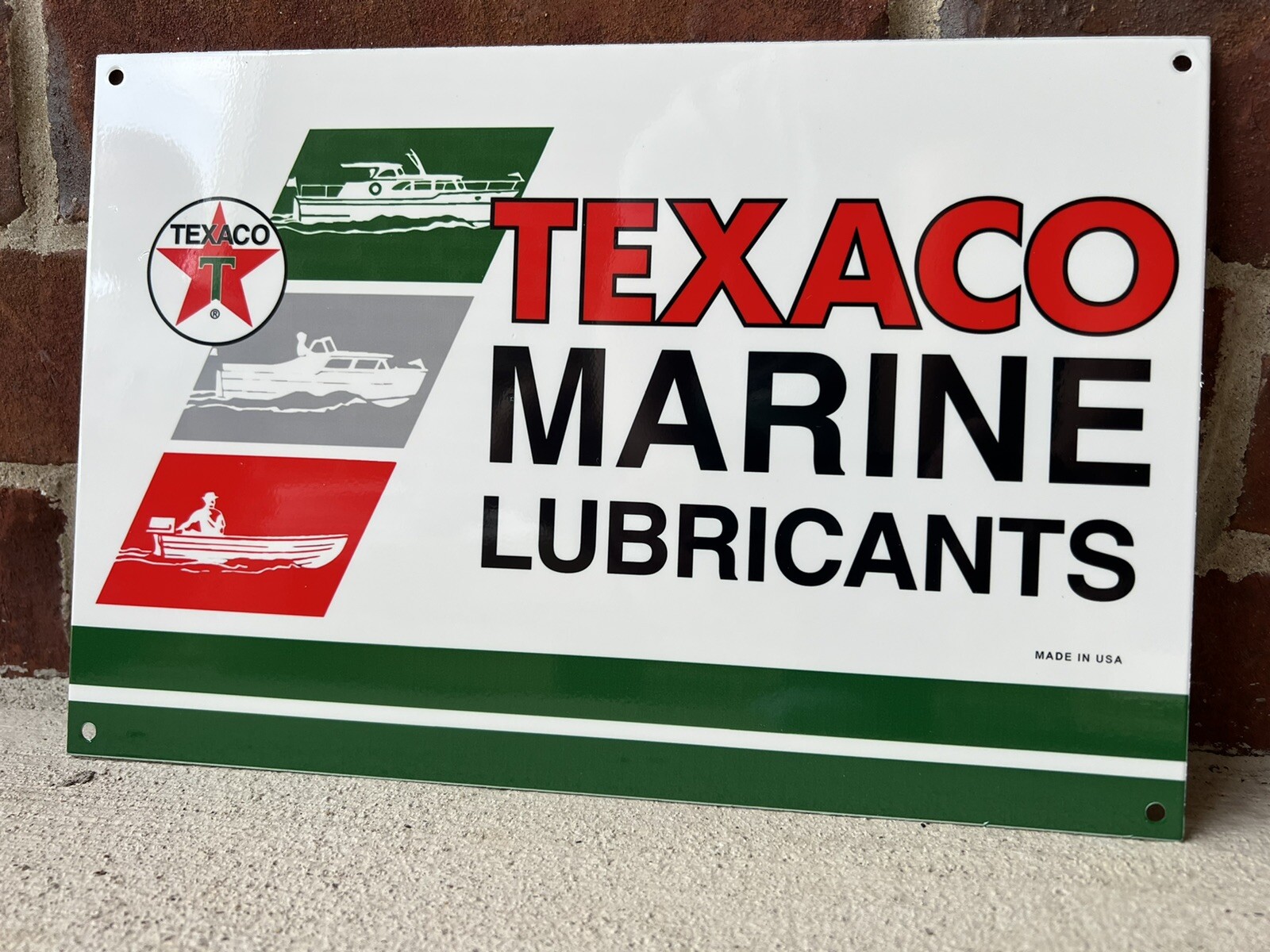 12in Texaco Marine Lubricant Heavy Steel Vintage Style Metal Sign Soda Pop