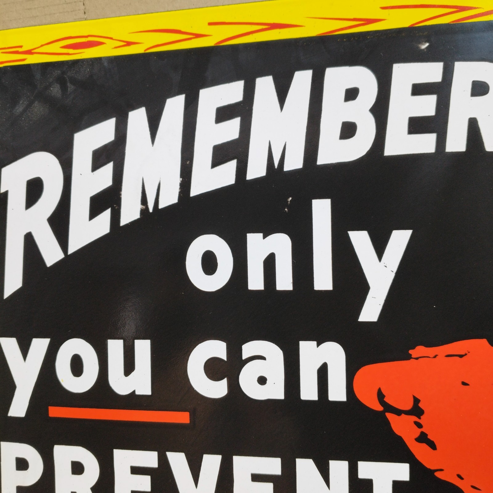 Smokey Prevent Forest Fires Porcelain Enamel Sign 42 x 30 Inches 2 Sided