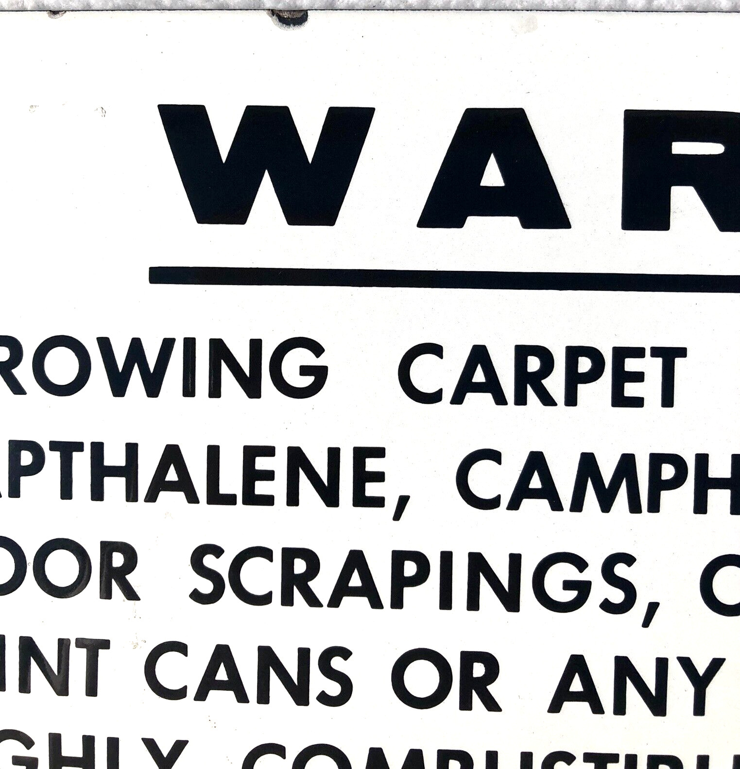Vintage Original WARNING Porcelain Industrial Sign – 12″x 6″ – EXCELLENT!!!