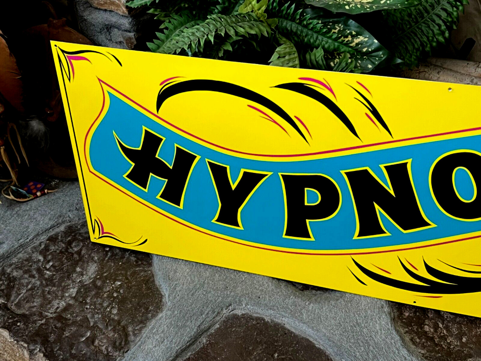36″ Vintage Carnival HYPNOTIST HYPNOSIS MAGIC Mystic FAIR Hand Painted Sign Art