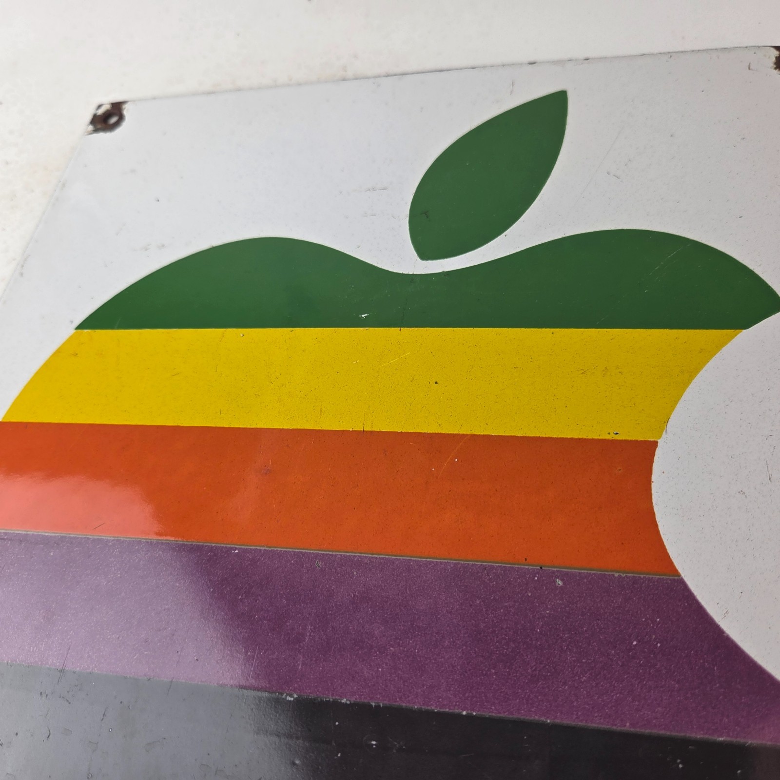 Vintage Apple Computers Sign – Authorized Dealer Service Gas Porcelain Sign