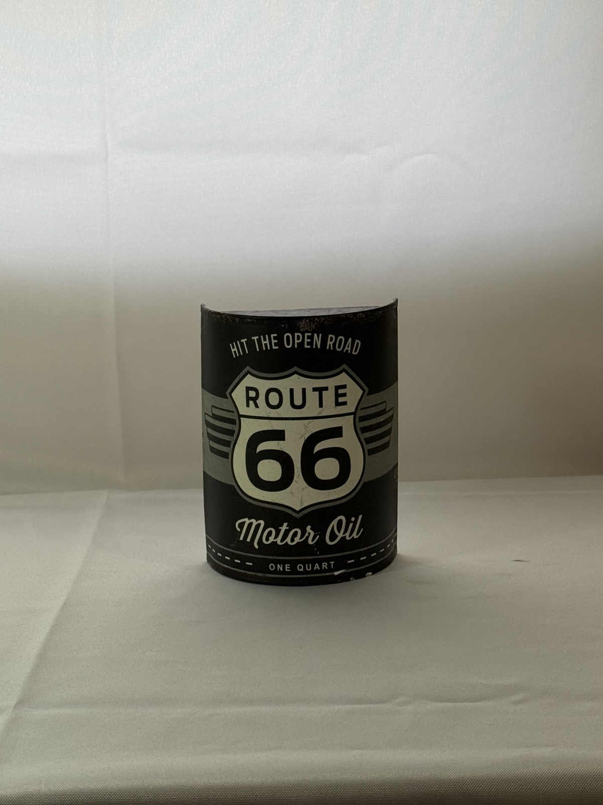 ⛽️ROUTE 66 Motor Oil Half-Can METAL Wall Decor MANCAVE/GARAGE/SHOP/GAS Rustic