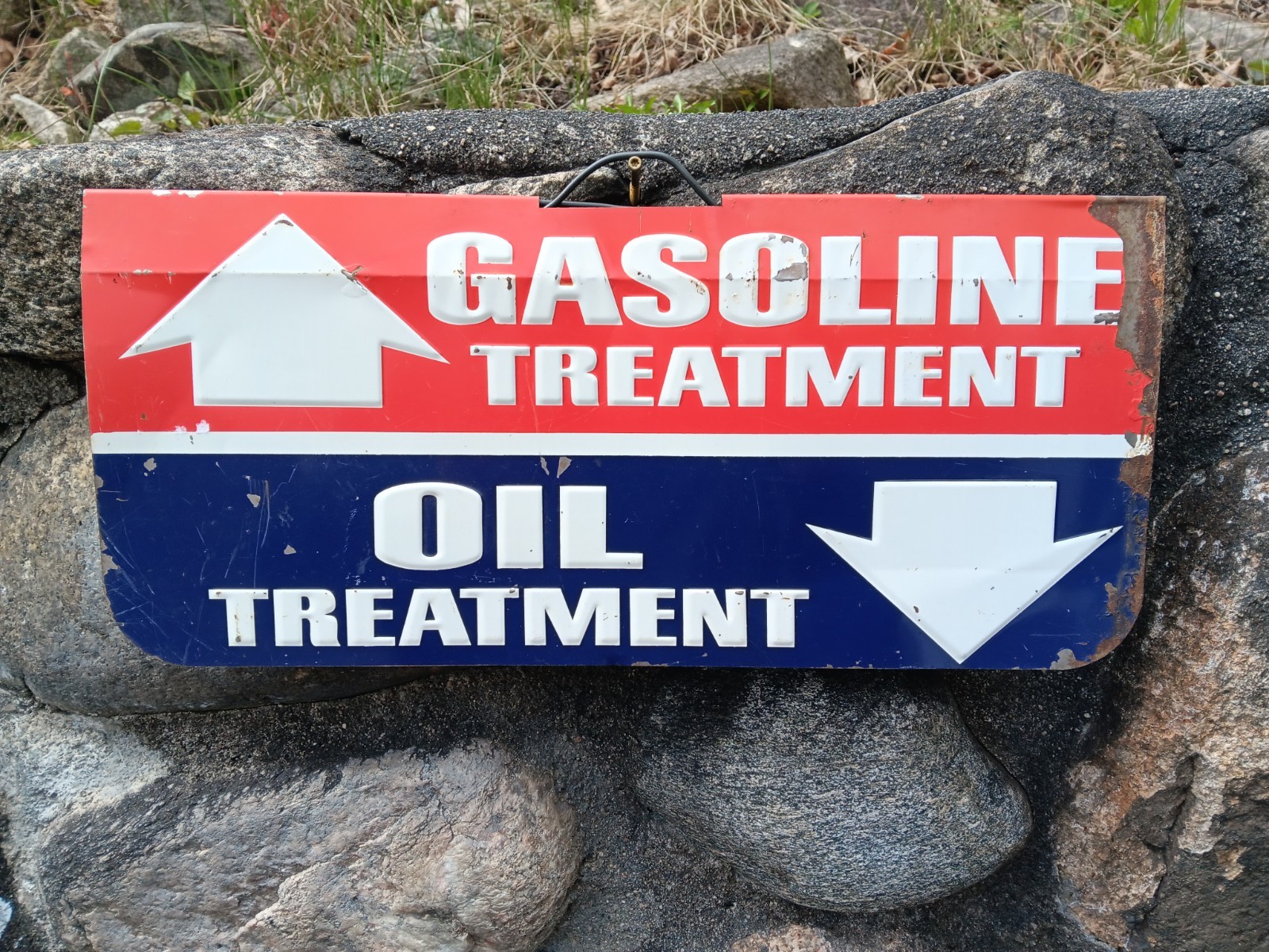 Vintage STP Gas and Oil Treatment Tin Display Sign