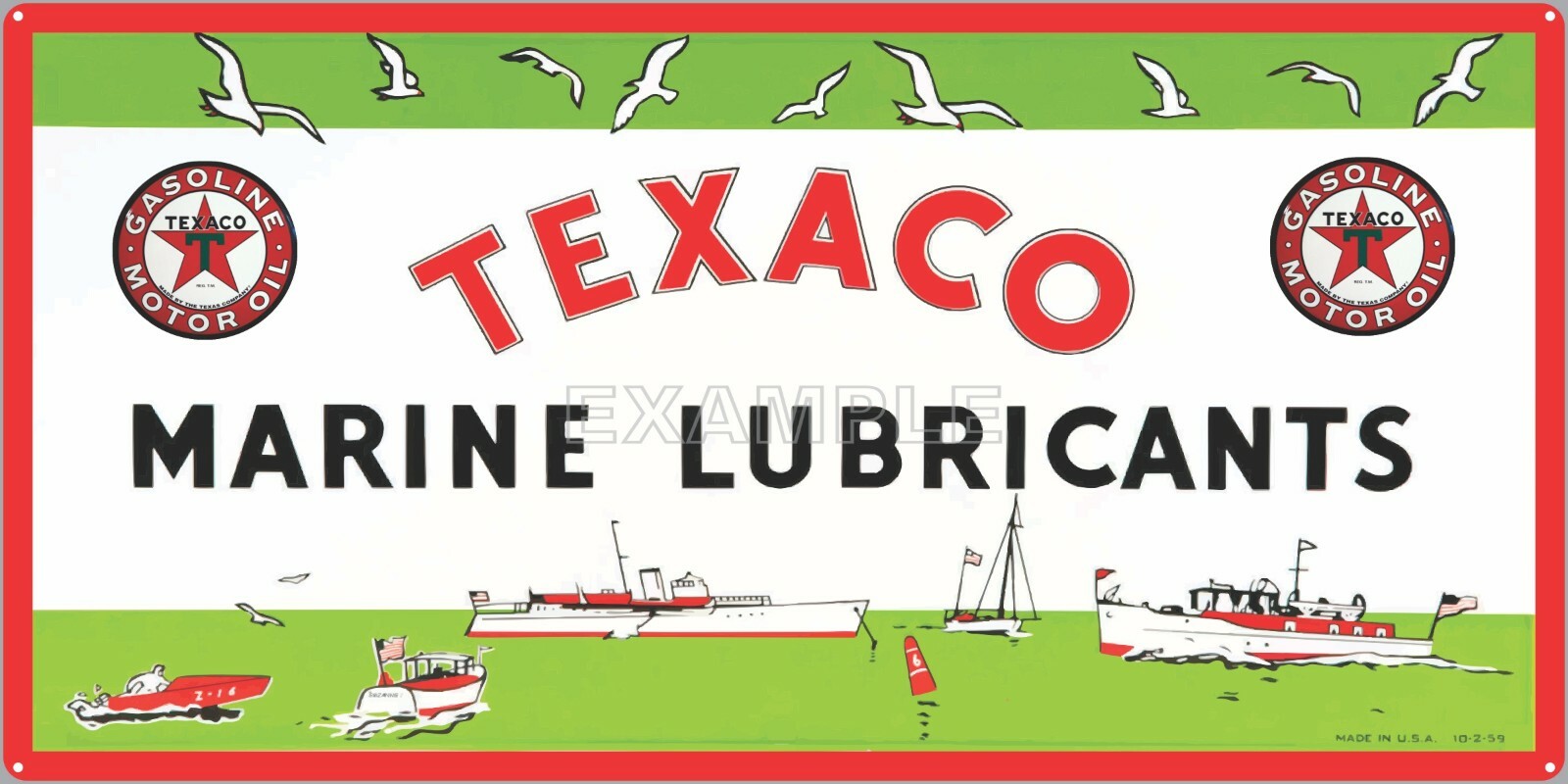 TEXACO MARINE LUBRICANTS BOATING VINTAGE OLD SIGN REMAKE ALUMINUM SIZE OPTIONS