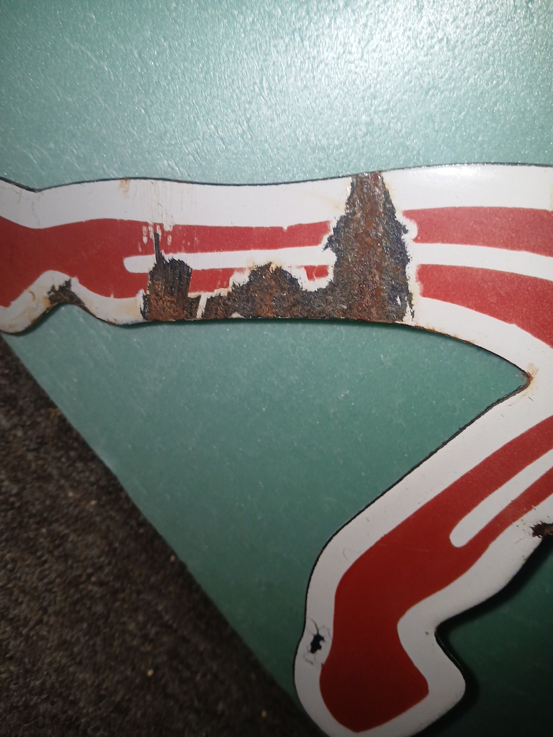 Vintage Large Mobil Mobilgas Pegasus Gas Oil Auto Service Station Porcelain Sign