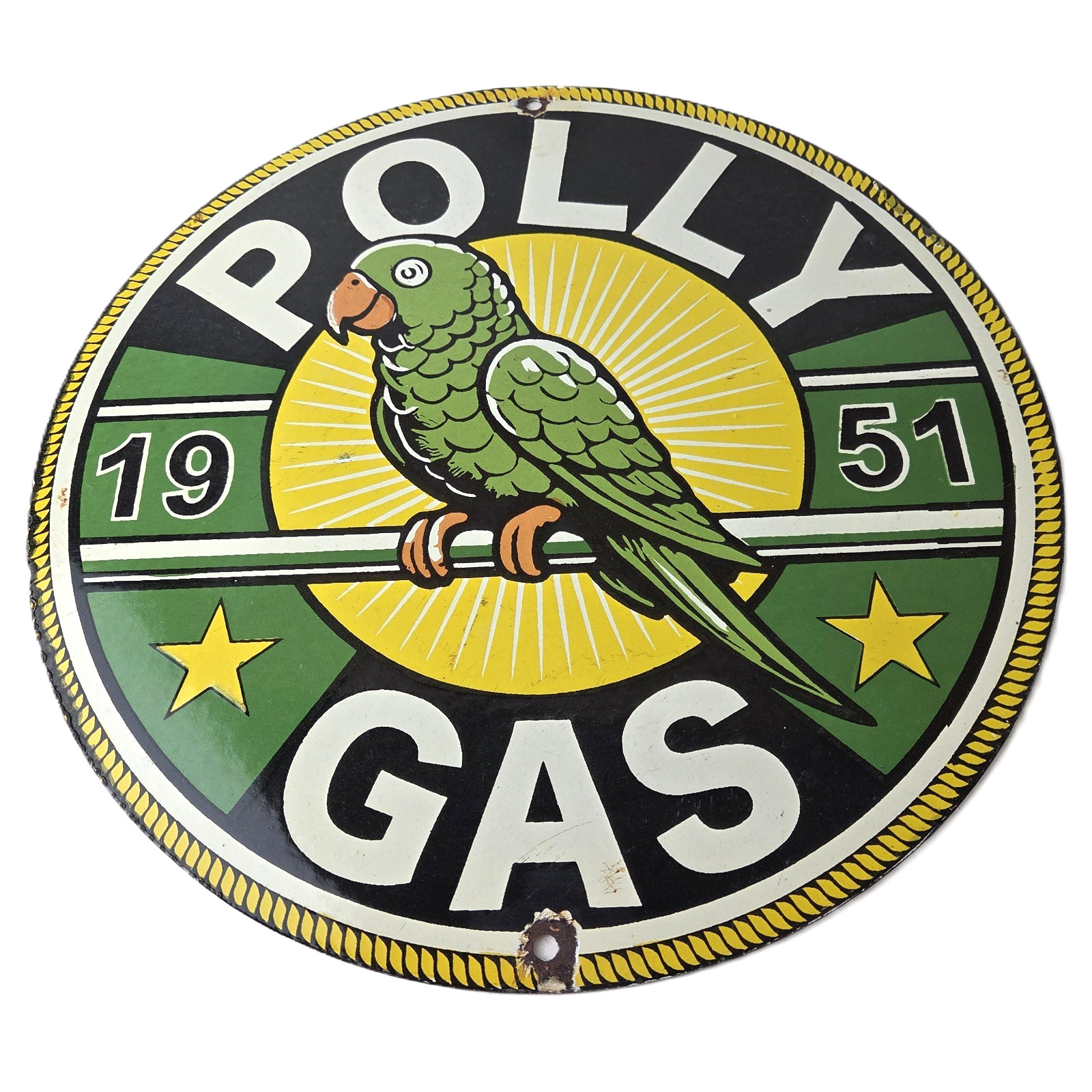 Vintage Polly Motor Oil Sign – Porcelain Advertisement Gasoline Pump Sign