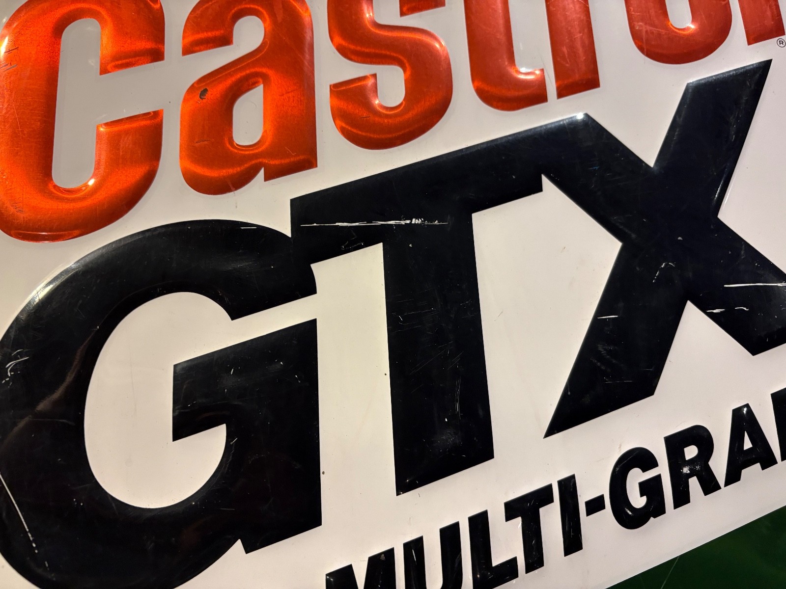 Vintage GTX Motor Oil Embossed Dealer Sign
