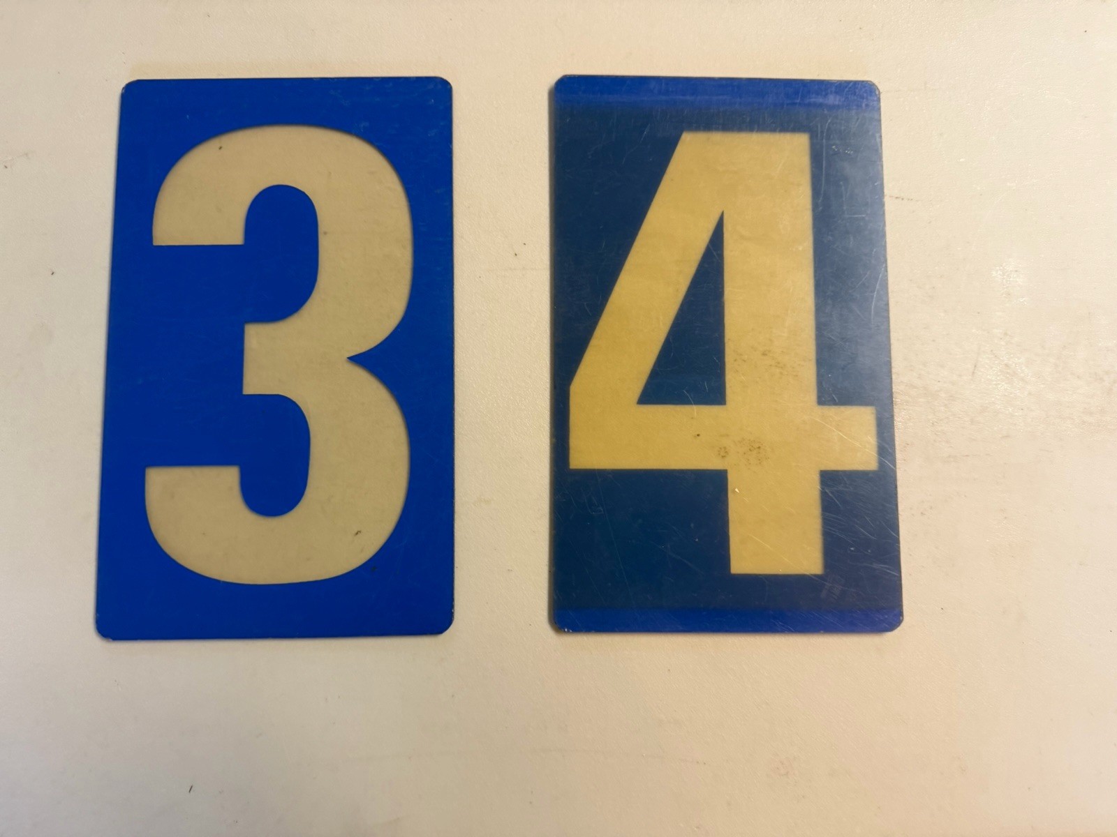 VINTAGE GAS STATION ACRYLIC PRICE SIGN NUMBER SET BLUE 1 2 3 4 5 6 7 8 9 0