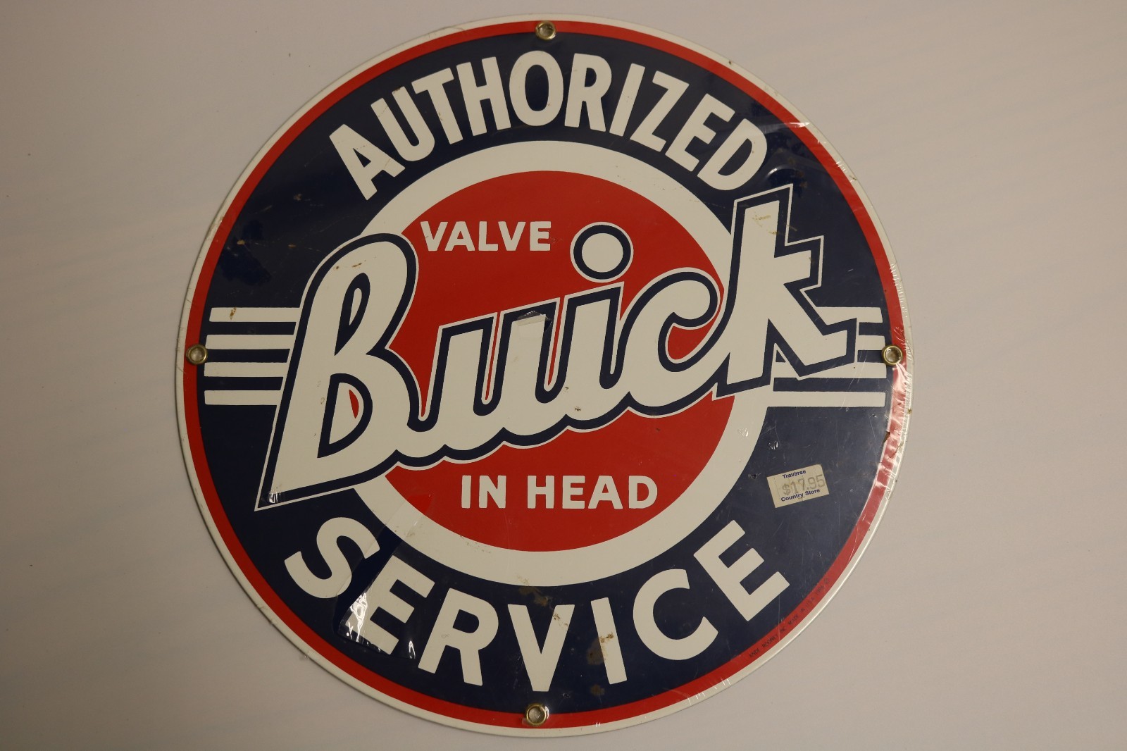 NEW – Porcelain Buick Authorized Service Sign 1986 Ande Rooney USA 11.25” Round