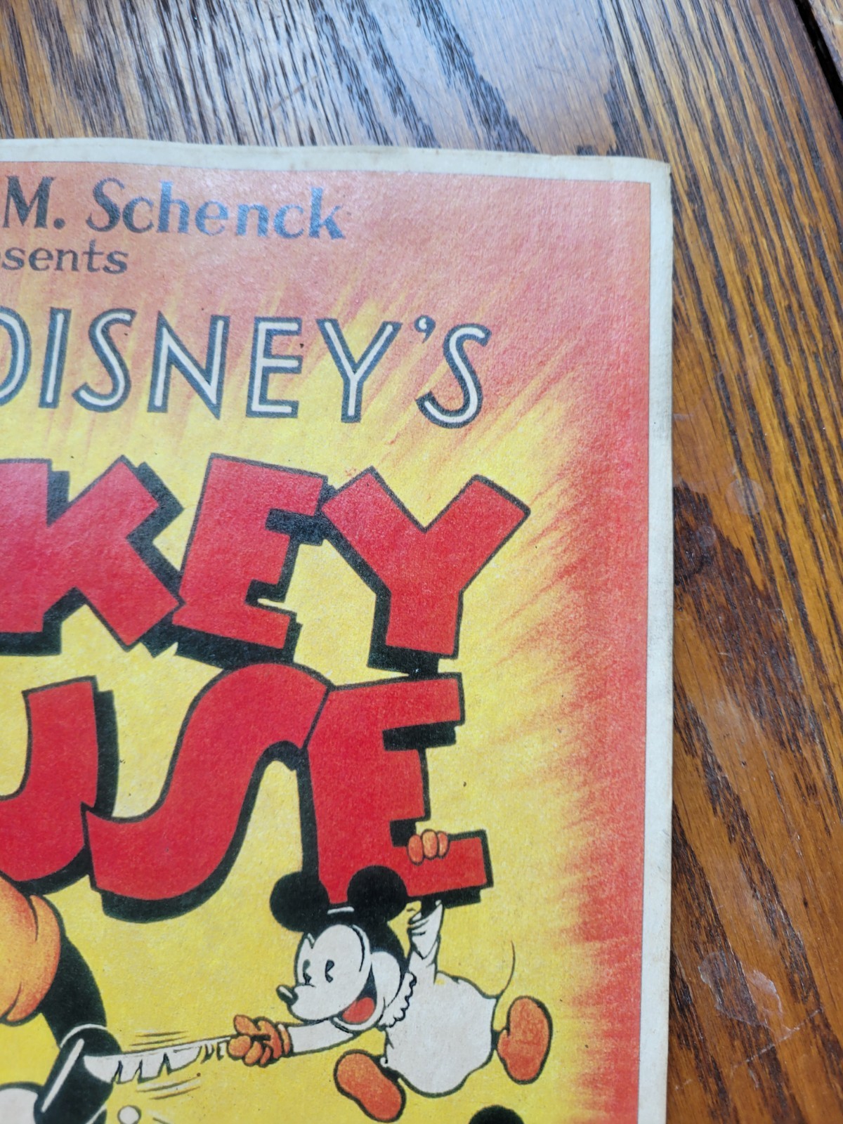 Vintage DISNEY MOVIE Poster cartoon lobby theater room MICKEY MOUSE