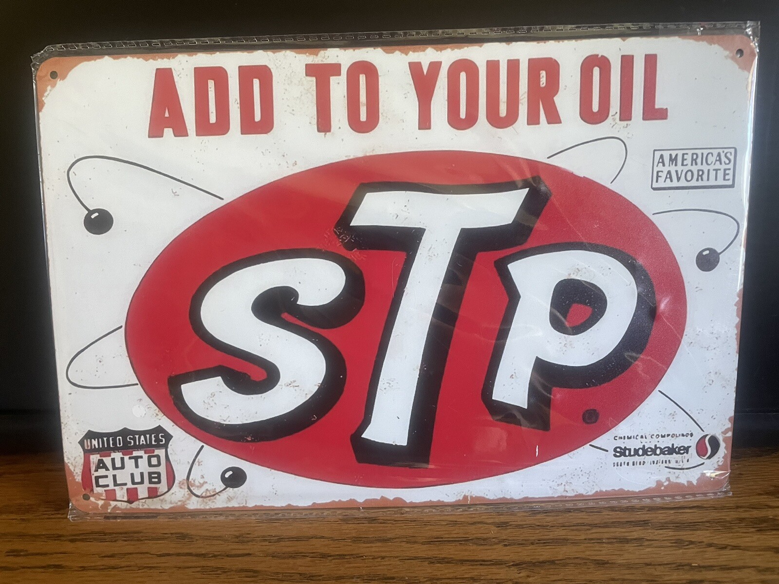 2-STP Motor Oil Company Vintage Novelty Metal Signs 8×12”NIP FOR MANCAVE-SHOP