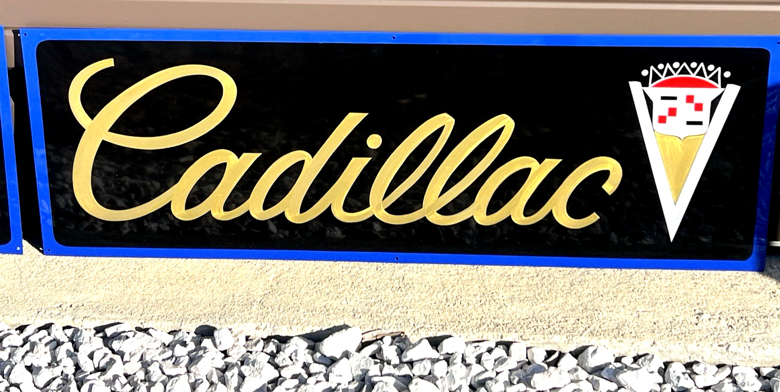 Hand Painted Antique Vintage Old Style Cadillac V Service Station CAR LOT Sign