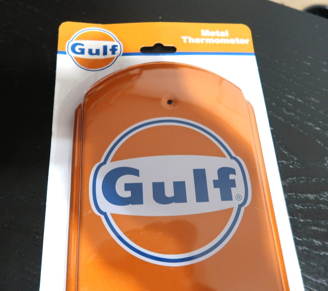 Vintage Look Metal Gulf Oil Thermometer Reproduction Sign Brand New