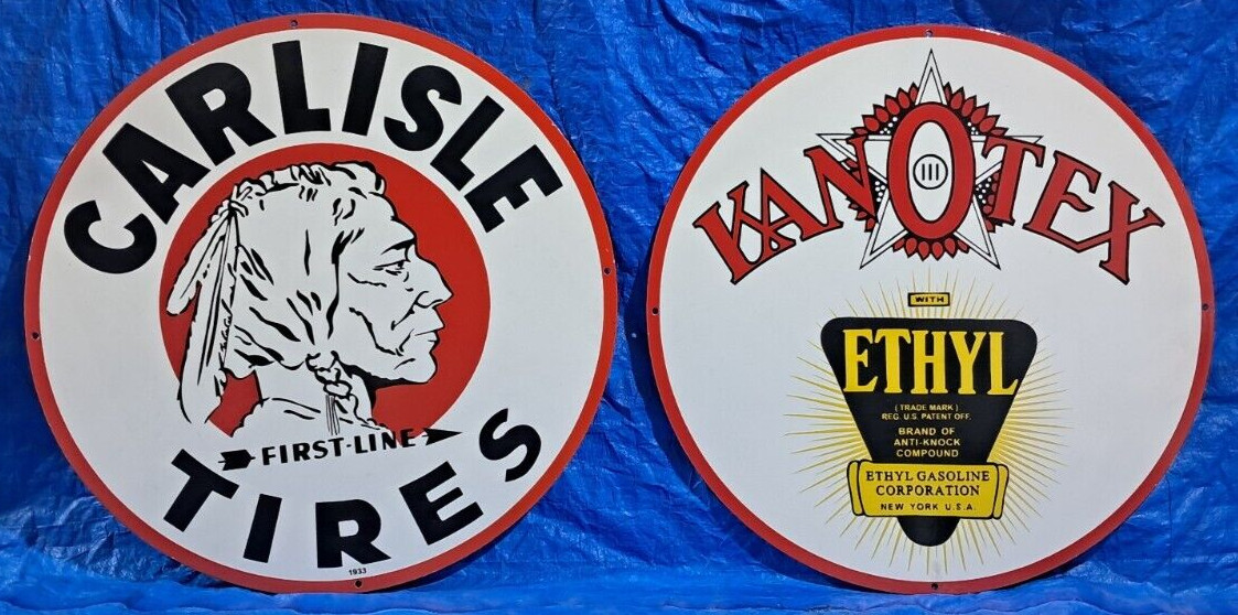 2 Porcelain Enamel Sign, More Details In Description