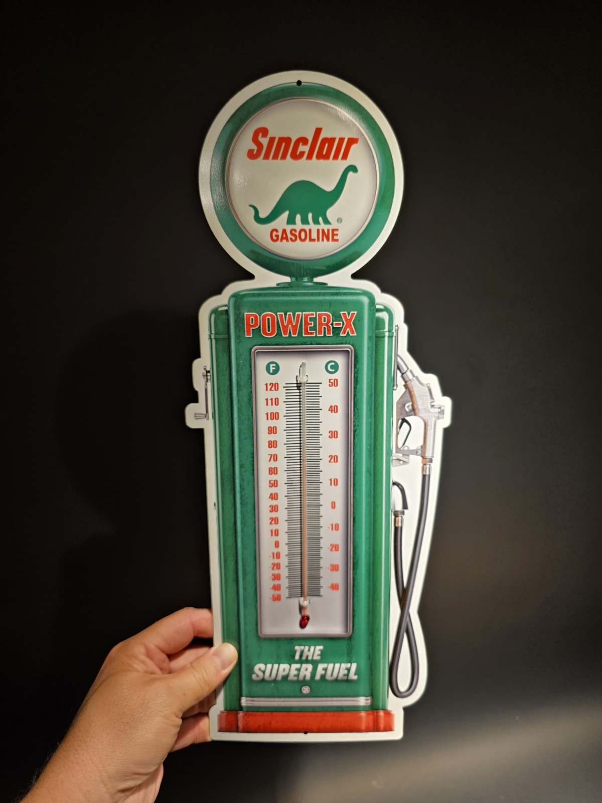 17 1/2 ” Metal Vintage Style Sinclair Thermometer Sign