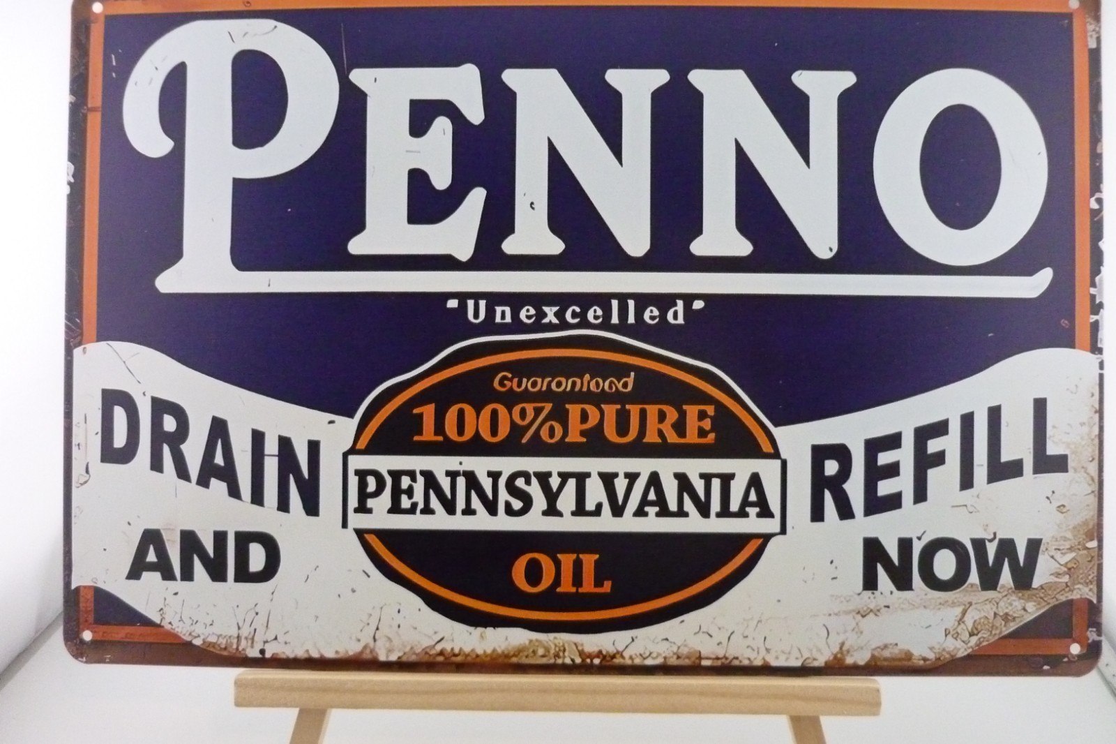 Penno Pennsylvania Oil Metal Tin Sign Vintage Gas Garage Wall Decor 12×8