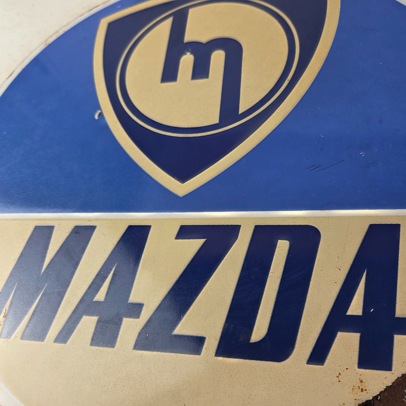 Vintage Mazda Porcelain Sign – Automobiles Mechanic Repair Shop Gas Pump Sign