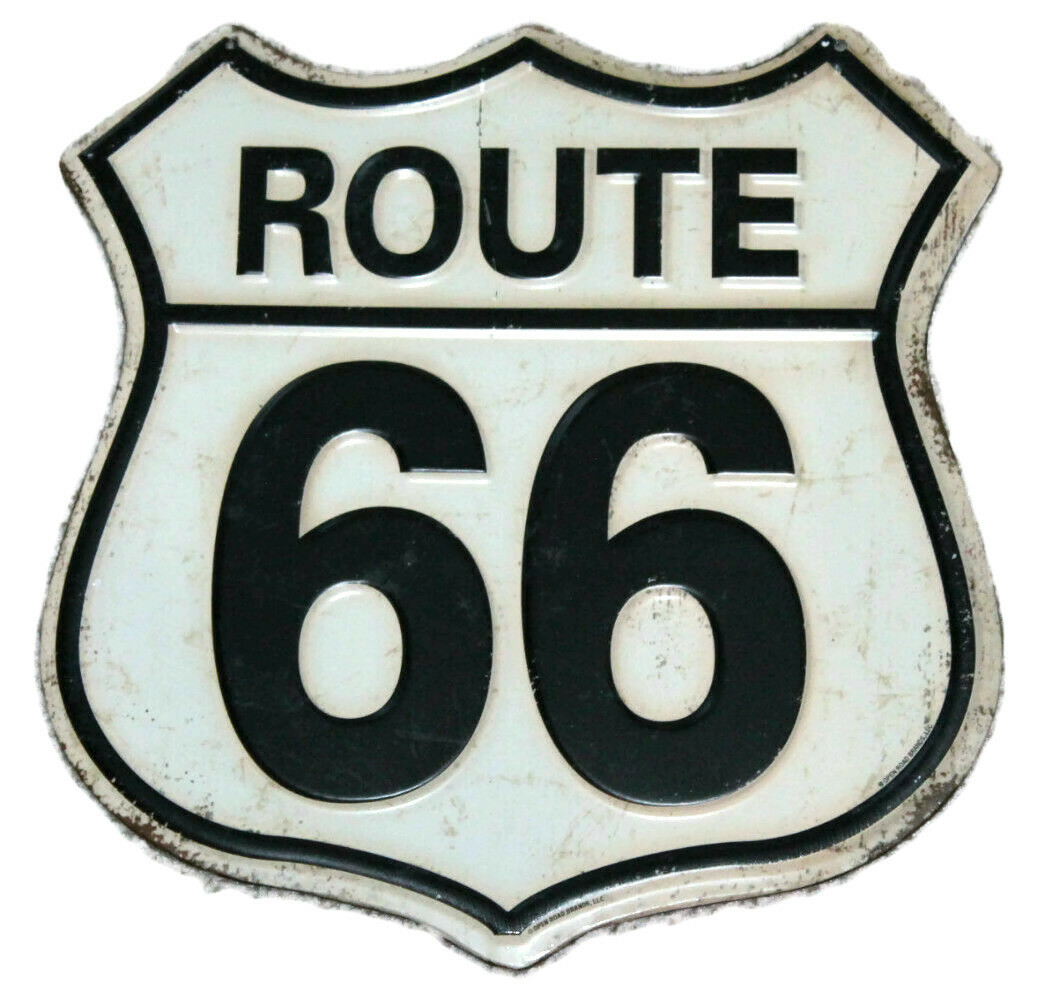 Route 66 Embossed Metal SIGNS MAN CAVE DECOR GAS PUMP DAD GIFT Restaurant Rustic