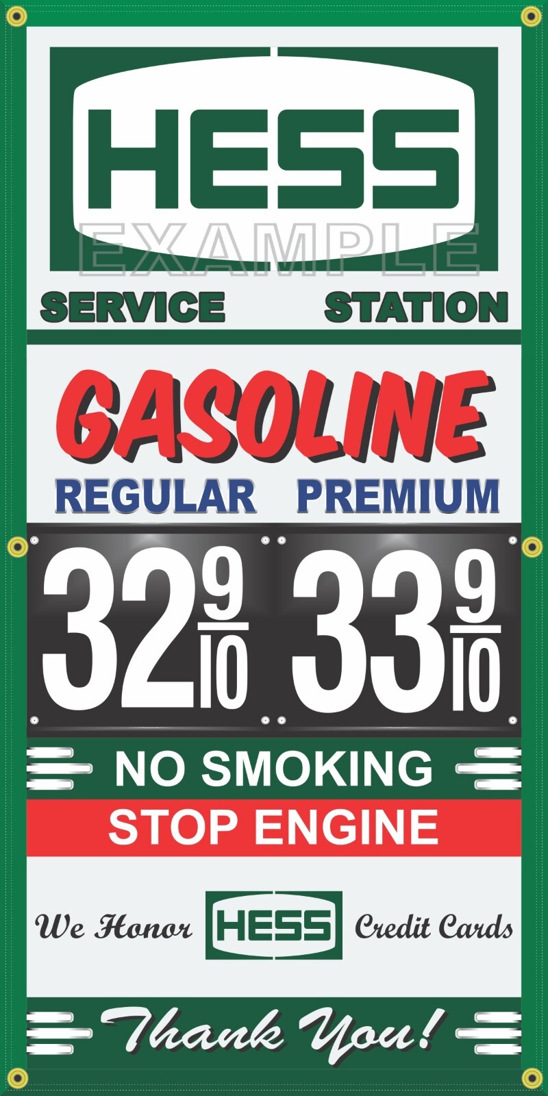 HESS GAS STATION PRICE PER GALLON VINTAGE OLD SIGN REMAKE BANNER SIGN ART