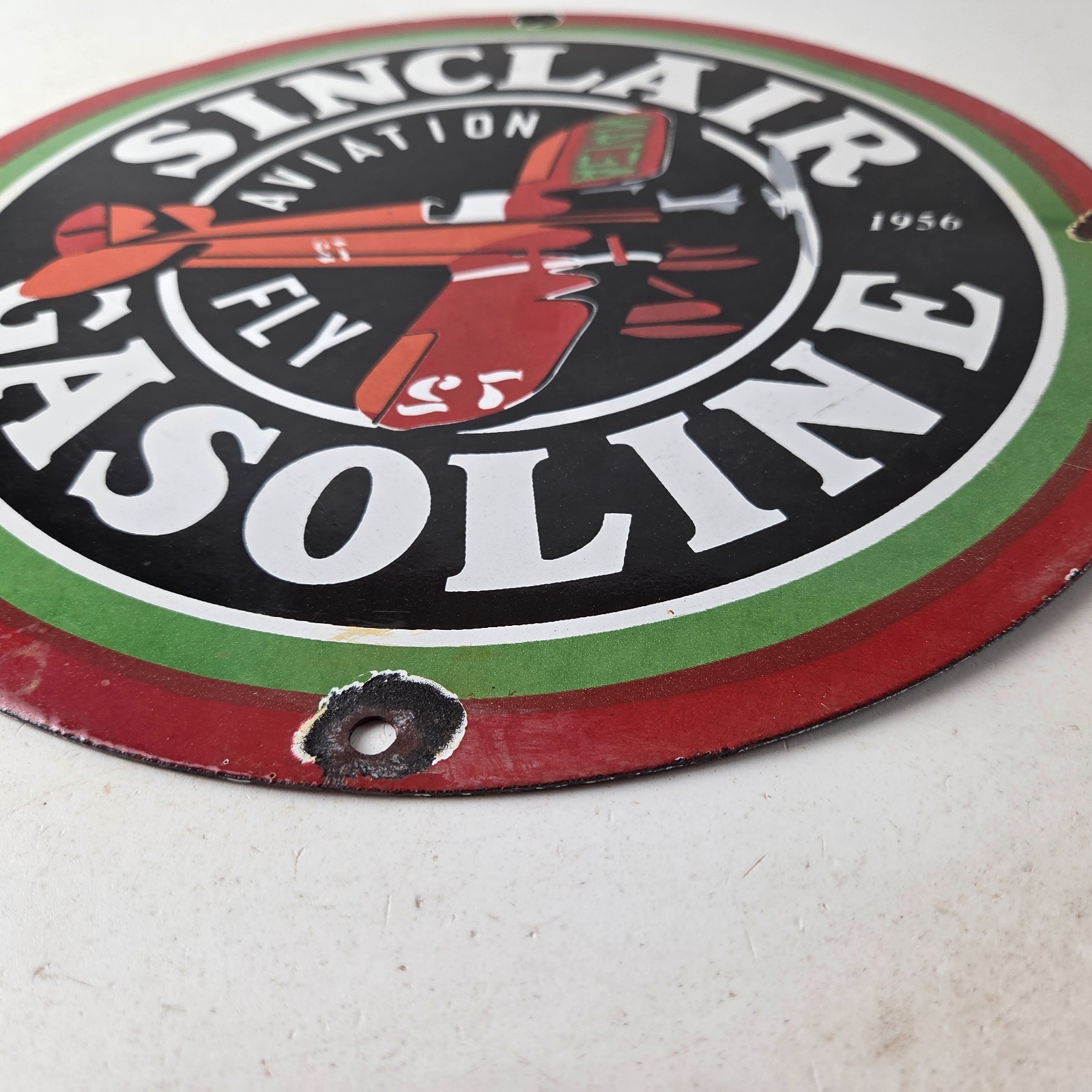 Vintage Sinclair Gasoline Sign – Airplane Porcelain Gas Pump Sign