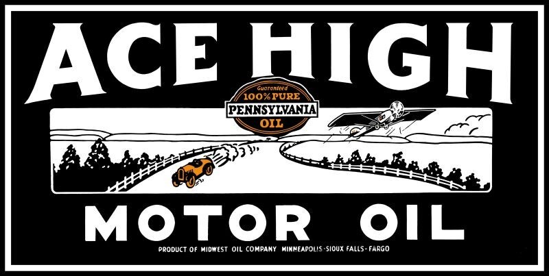 ACE High Pennsylvania Motor Oil NEW Sign: 12×24″ Large Size – USA Steel