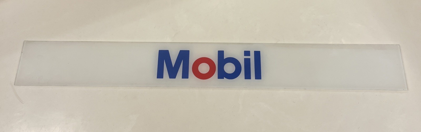 Mobil Glass Pump Plate 25” Frosted Gas Oil Vintage