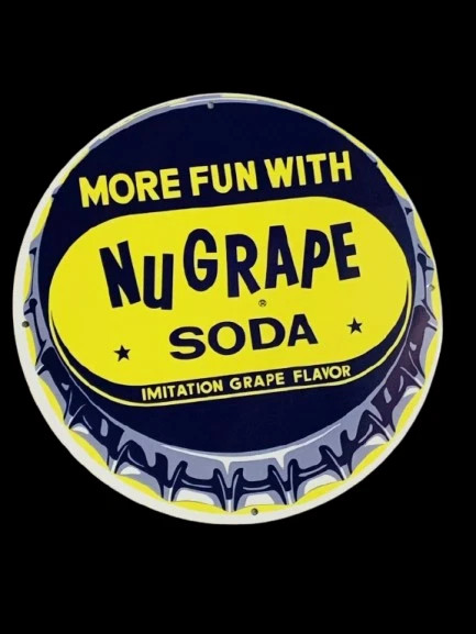 PORCELIAN NUGRAPE SODA ENAMEL SIGN SIZE 30X30 INCHES SINGLE SIDED