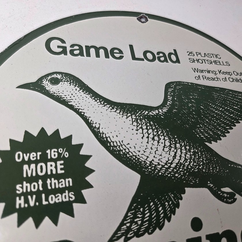 Vintage Remington Game Load Porcelain Sign – Bird Shotshell Hunting Sign