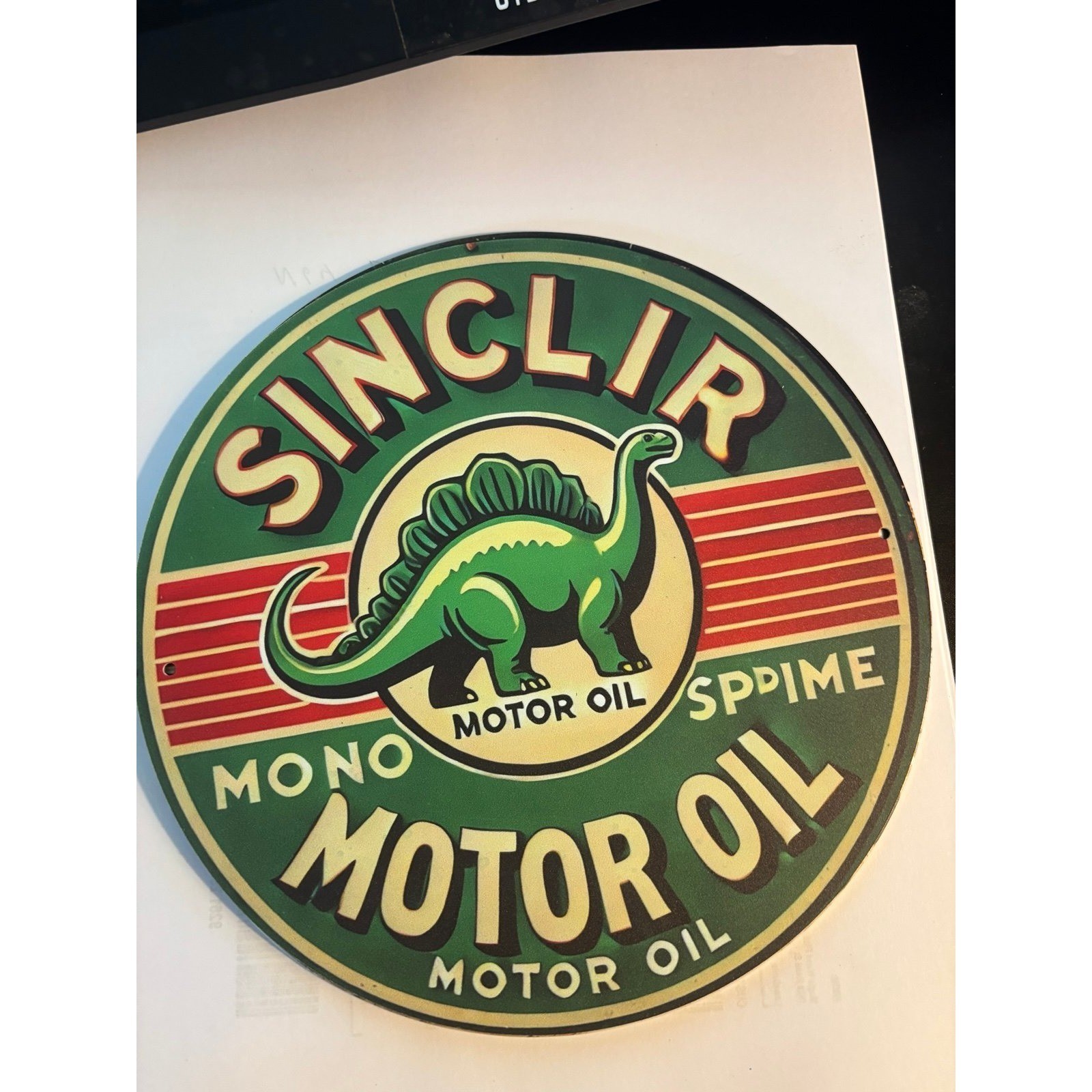 Sinclair Dino gas motor oil Retro Metal Sign. Garage. Man Cave